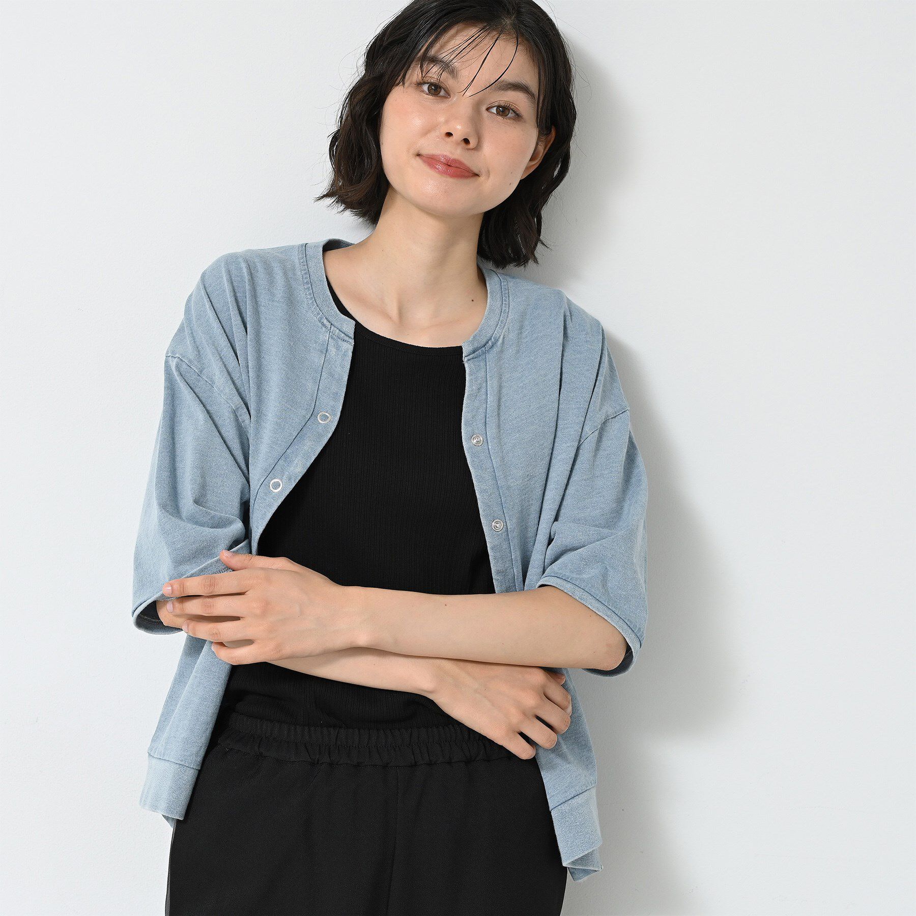 Dessin「【洗える】インディゴデニム調カーディガン」|カーディガン|