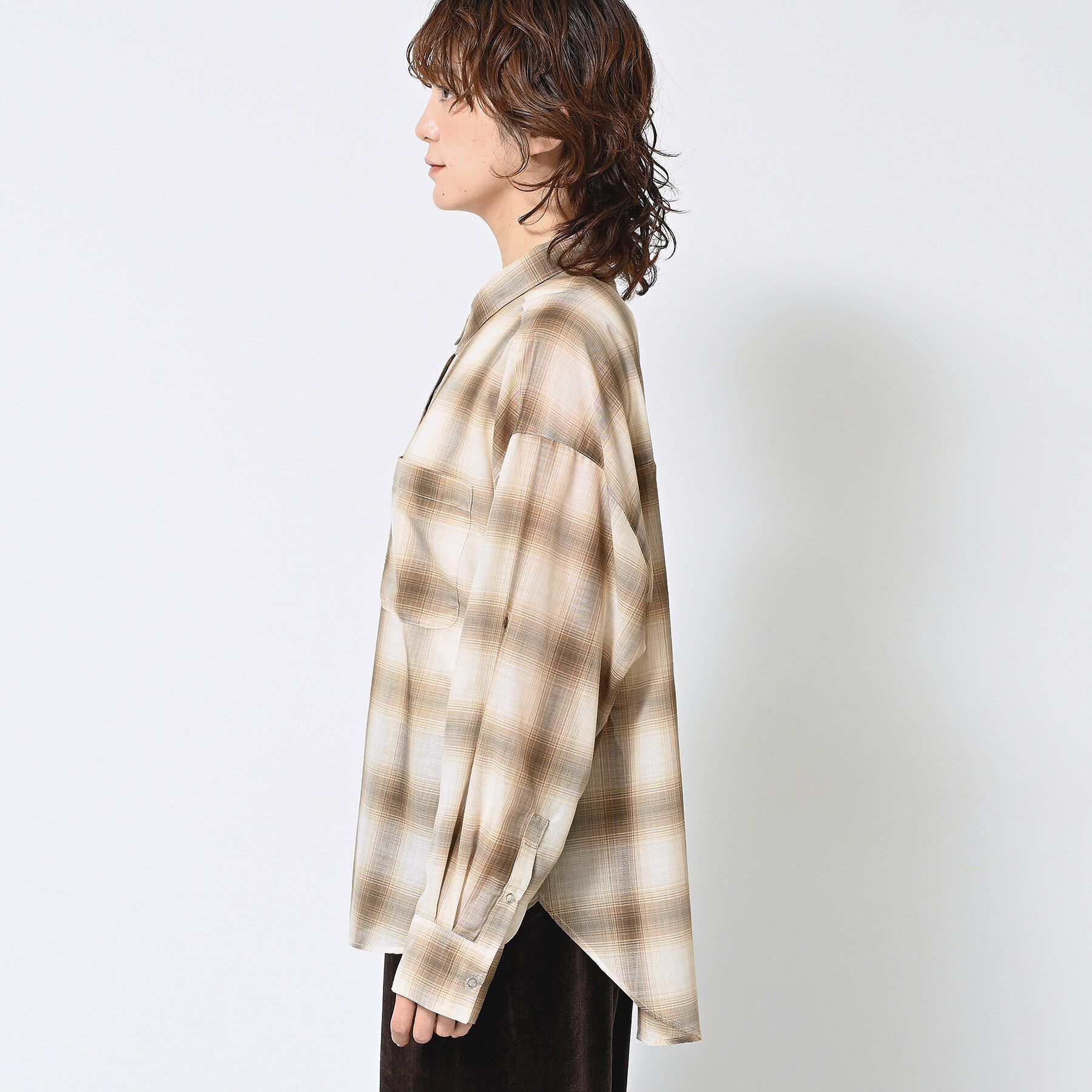 Dessin「【洗える】シアーオンブレーチェックシャツ」|シャツ・ブラウス|