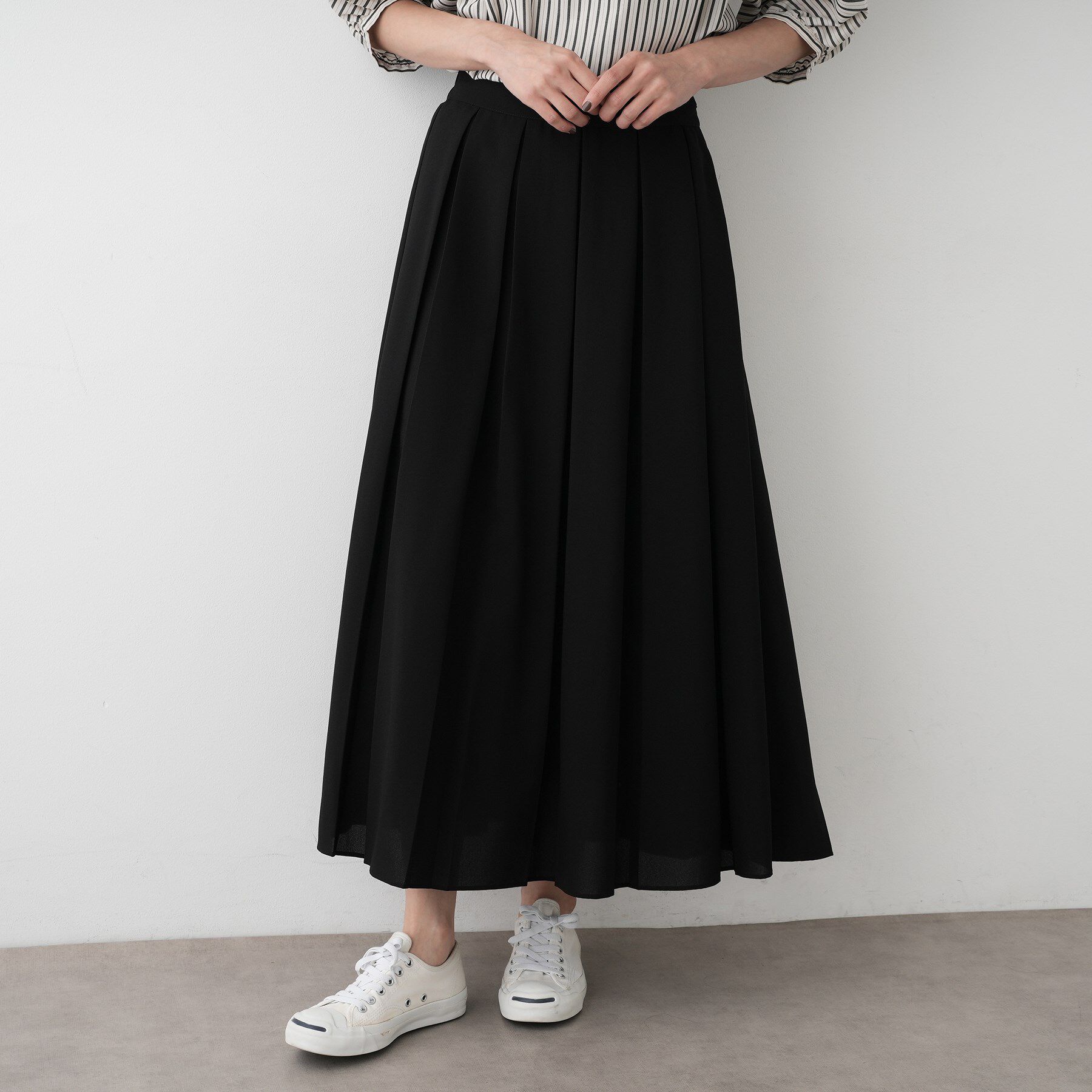 Dessin「【洗える】ボックスプリーツスカート」|スカート|ブラック(019)