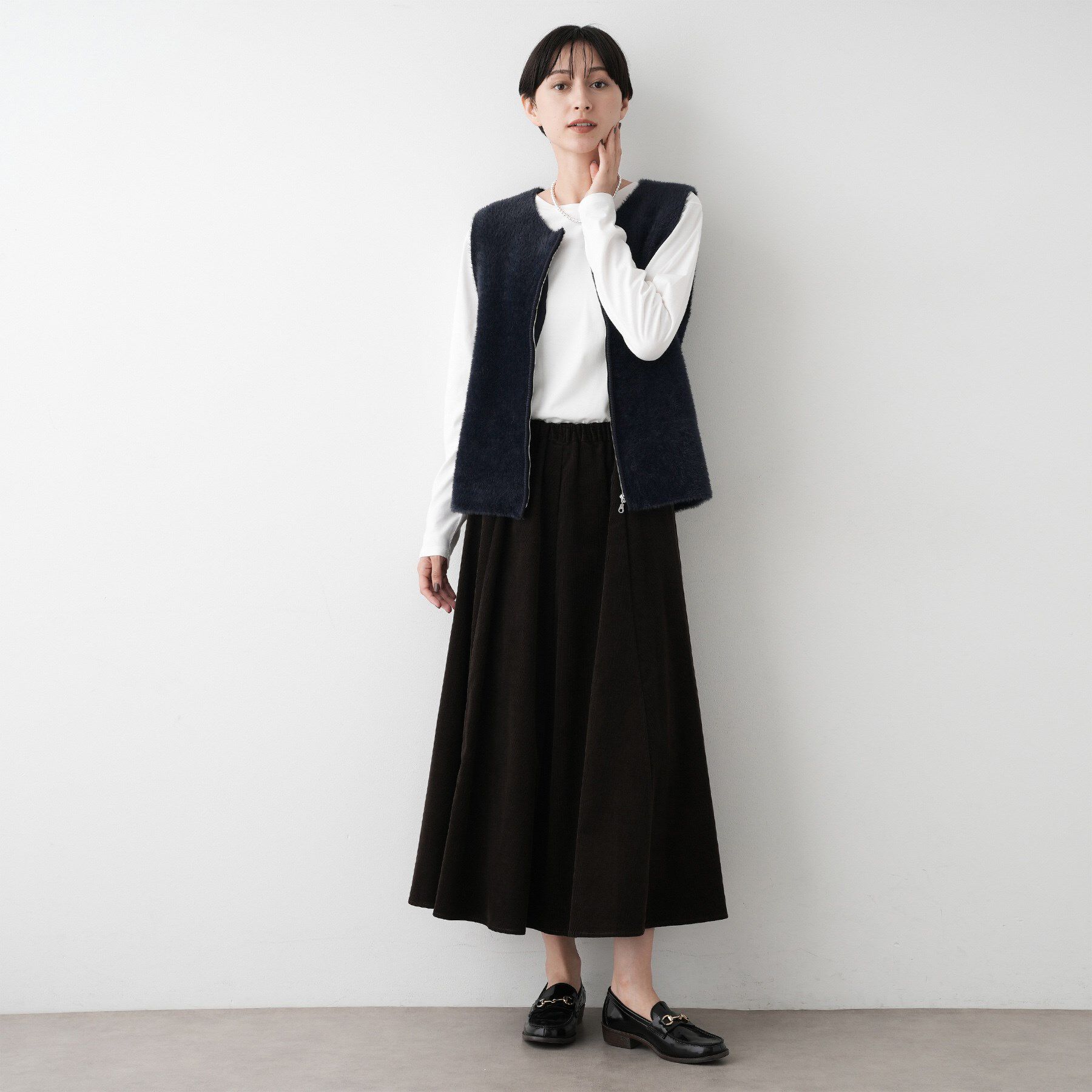 Dessin「【洗える】ファーヤーンジップジレ」|ベスト・ジレ|