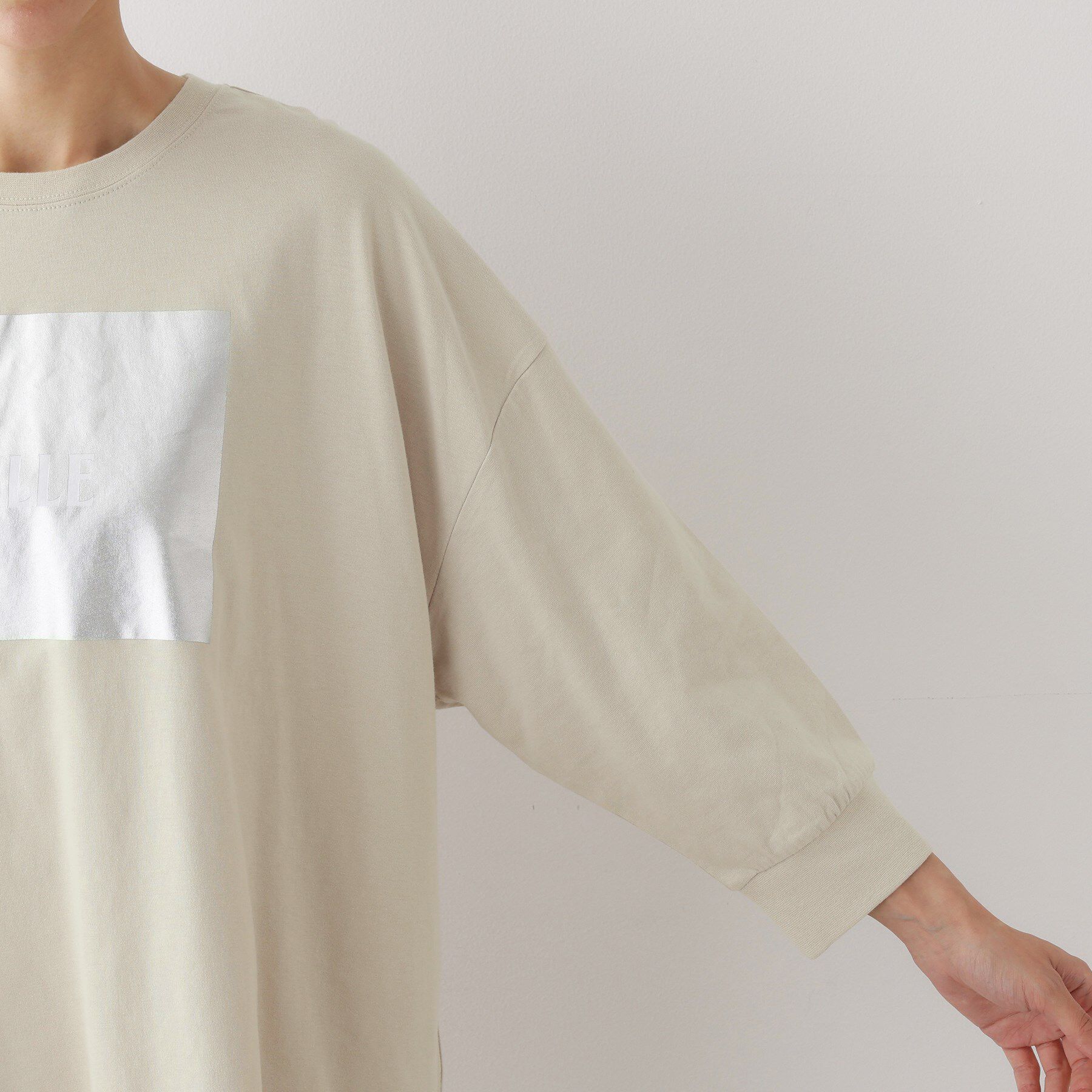 Dessin「【洗える】箔プリントロングTシャツ」|Tシャツ・カットソー|