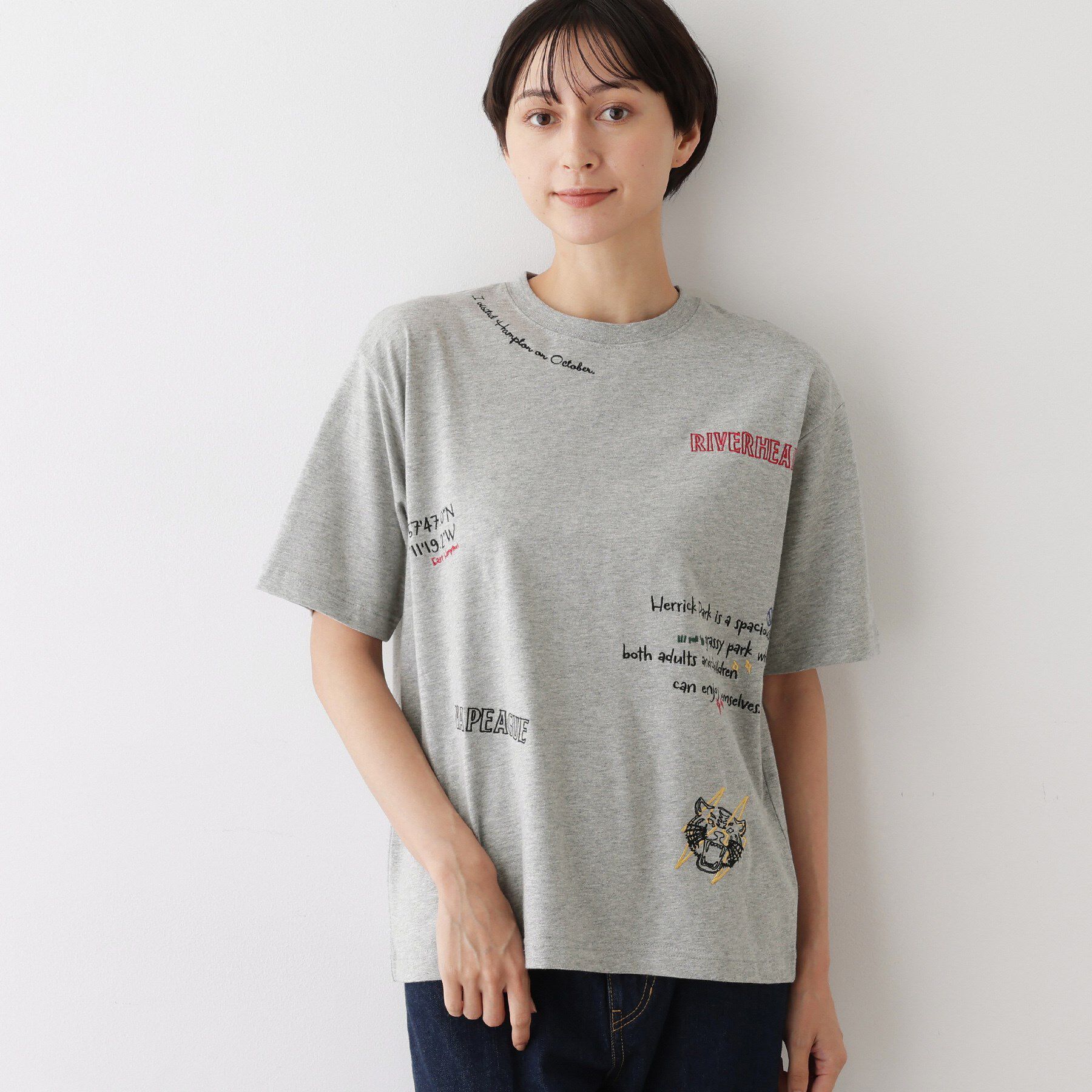 Dessin「【ユニセックス/リンクコーデ】刺繍Tシャツ」|Tシャツ・カットソー|