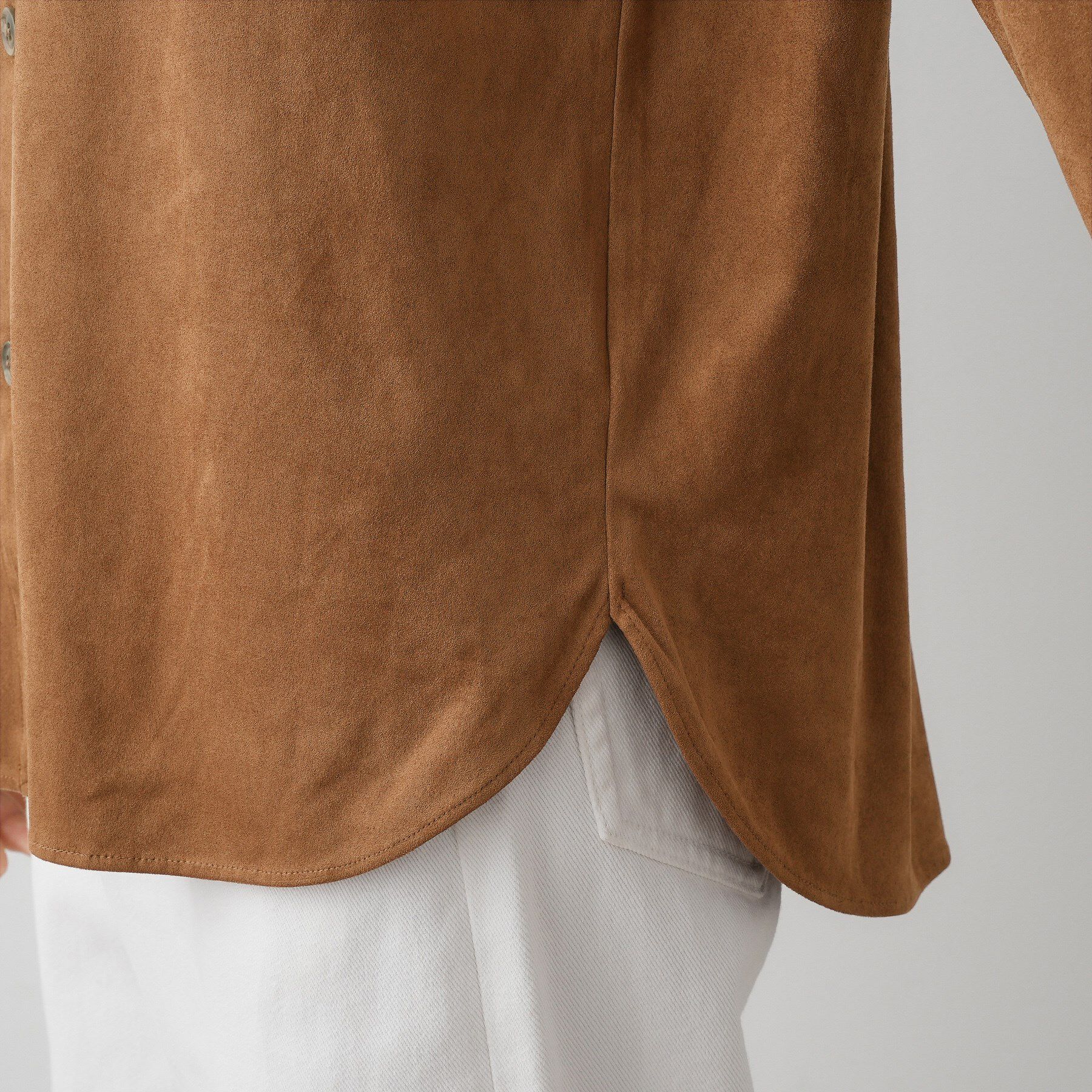 Dessin「【洗える】ストレッチスウェードライクシャツ」|シャツ・ブラウス|