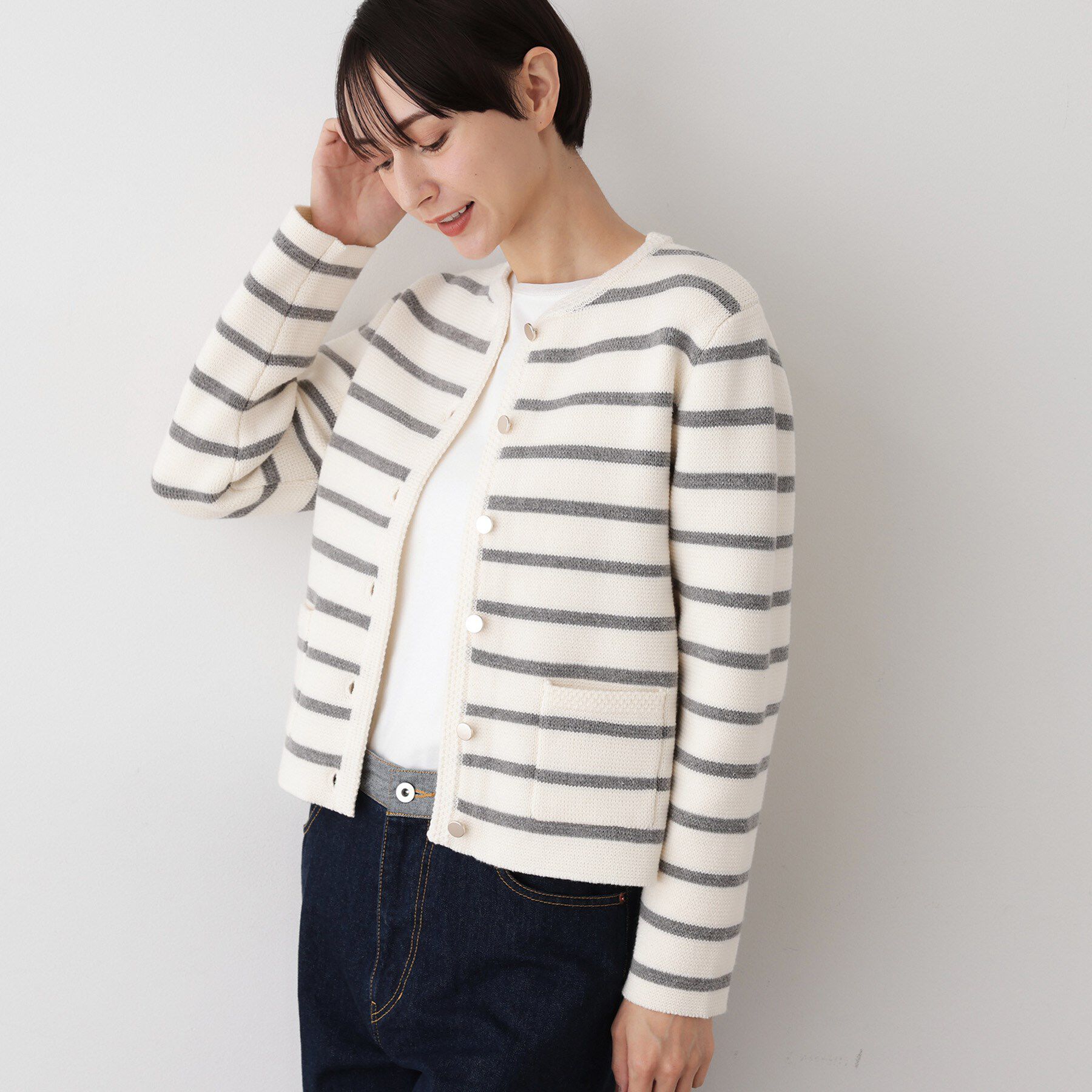 Dessin「【洗える】ジャケット見えカーディガン」|カーディガン|