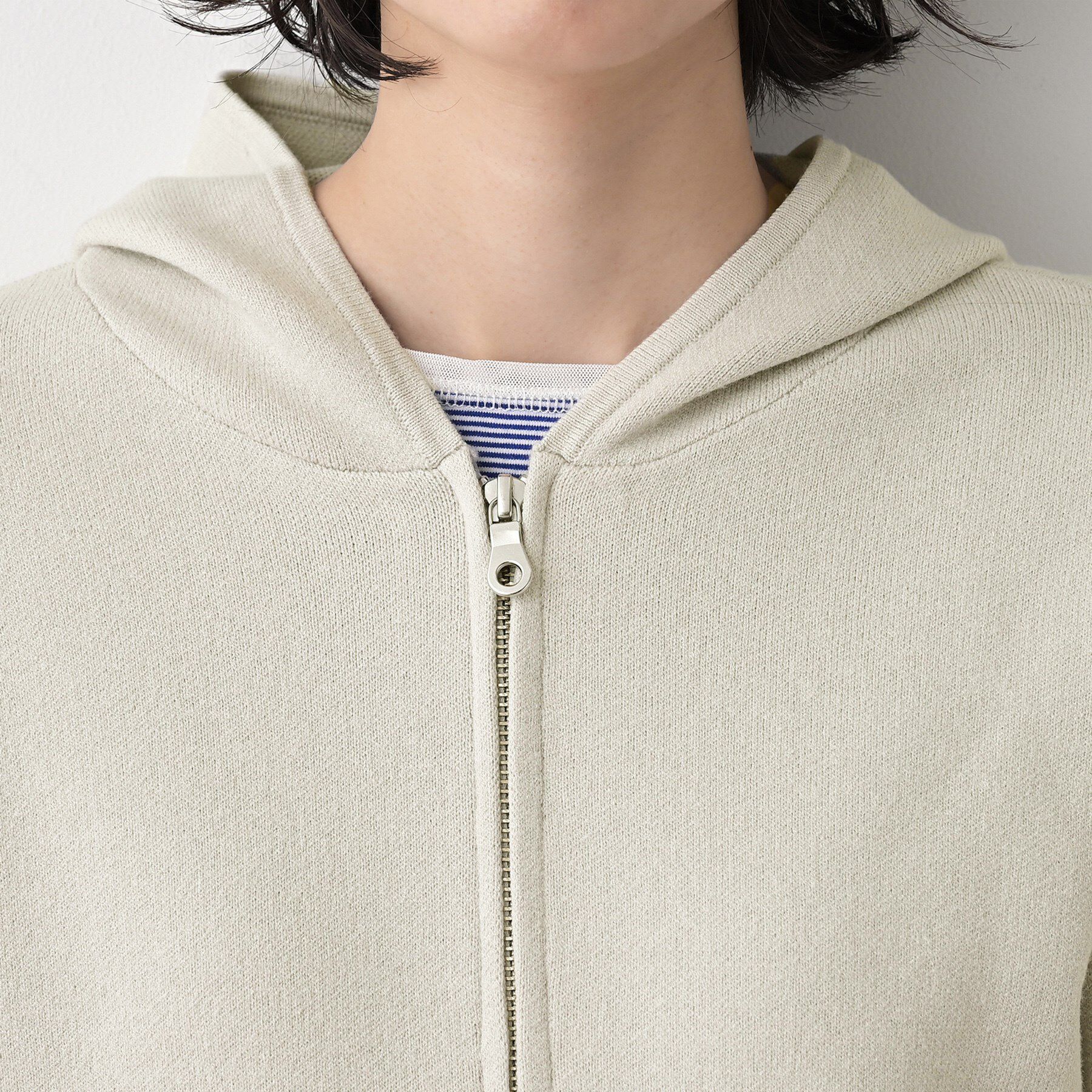 Dessin「【キレイ見え／洗える】ジャカード編みフードジップ」|ニット・セーター|