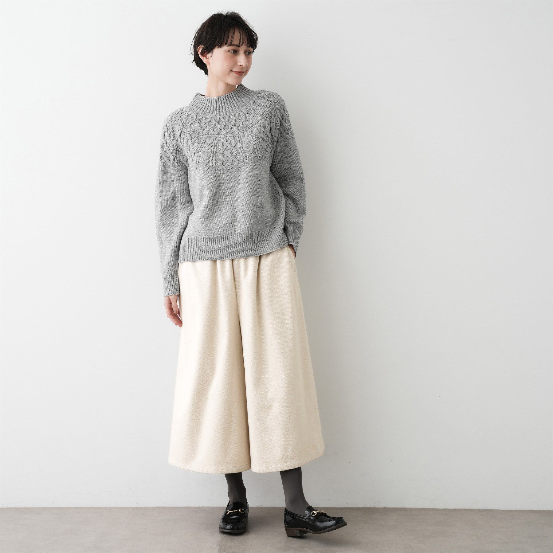 Dessin「【ウエストゴム/洗える】起毛フレアシルエットパンツ」|その他|