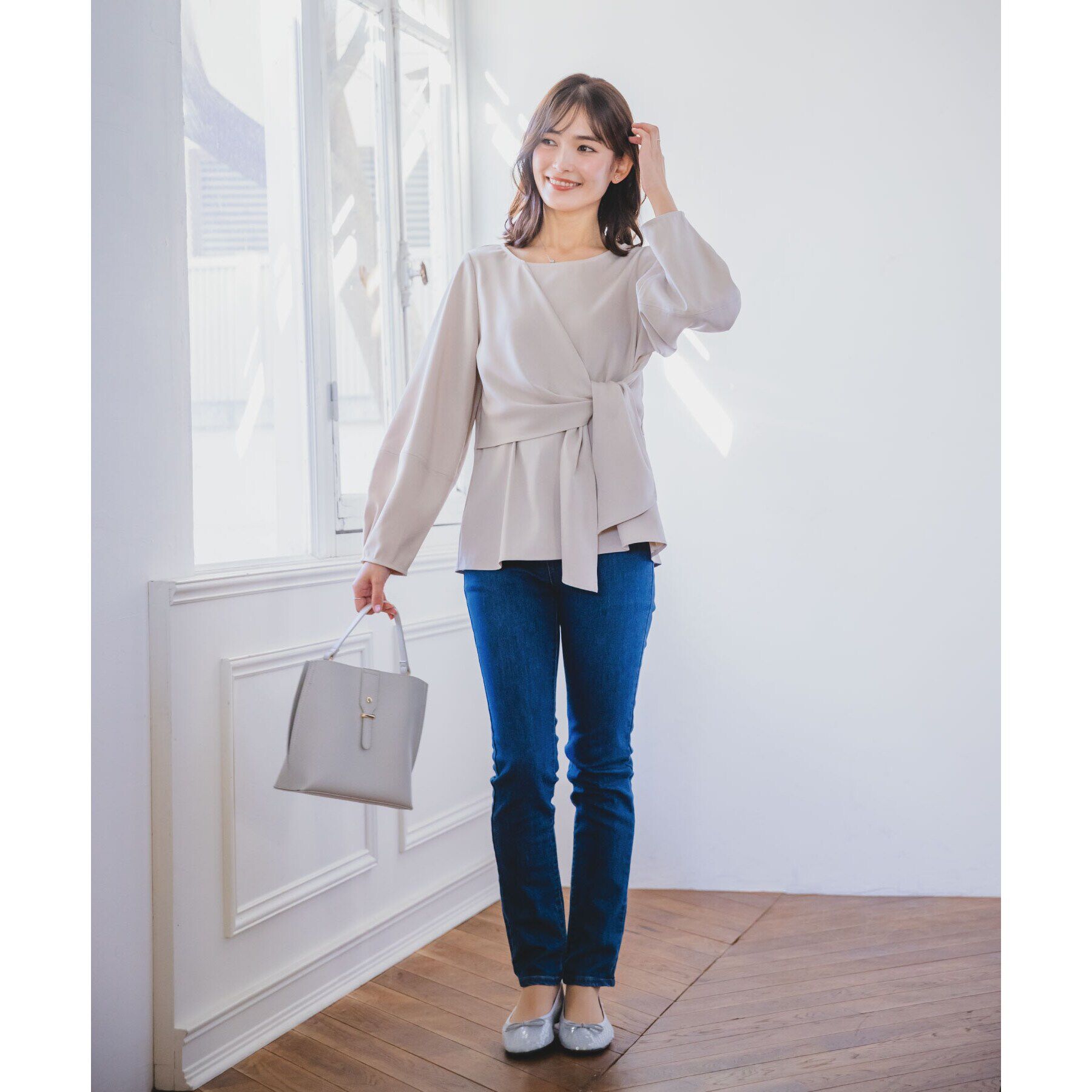 ITS&rsquo;DEMO「【通勤／手洗い可／吸水速乾】ツイルブラウス」|シャツ・ブラウス|