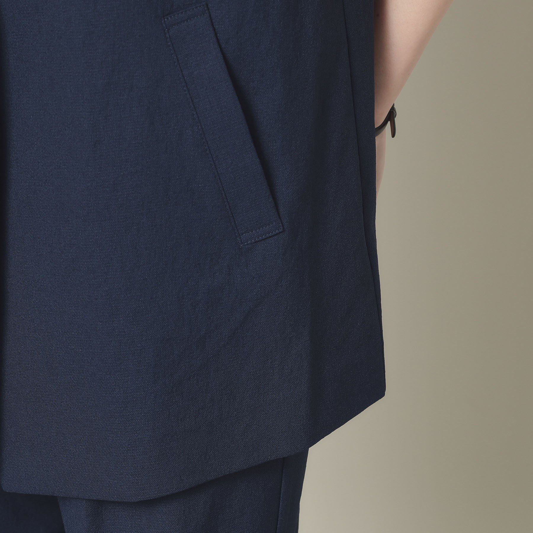 ITS&rsquo;DEMO「【手洗い可】麻調メッシュジレ」|ベスト・ジレ|