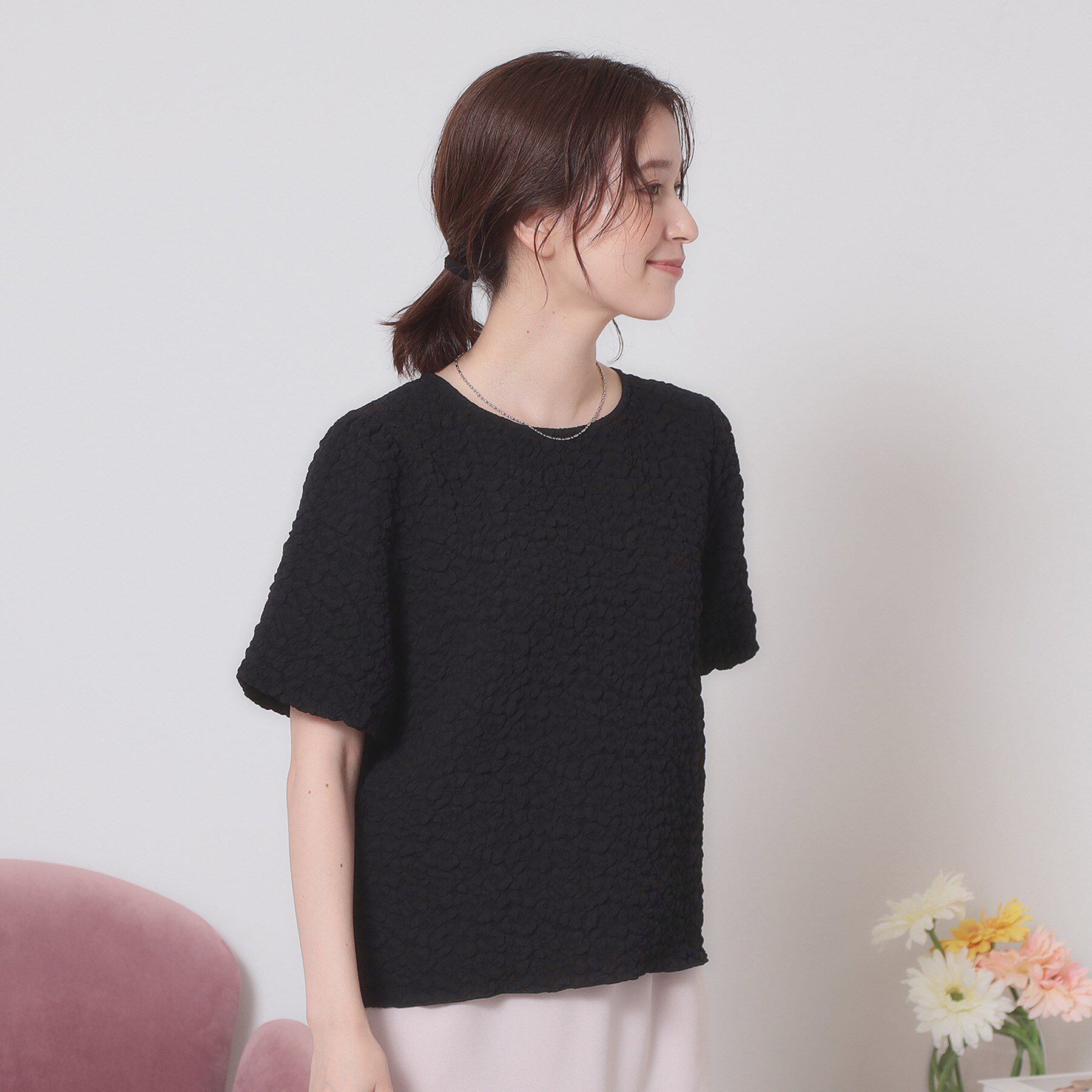 ITS&rsquo;DEMO「【手洗い可】ふくれジャカードプルオーバー」|Tシャツ・カットソー|