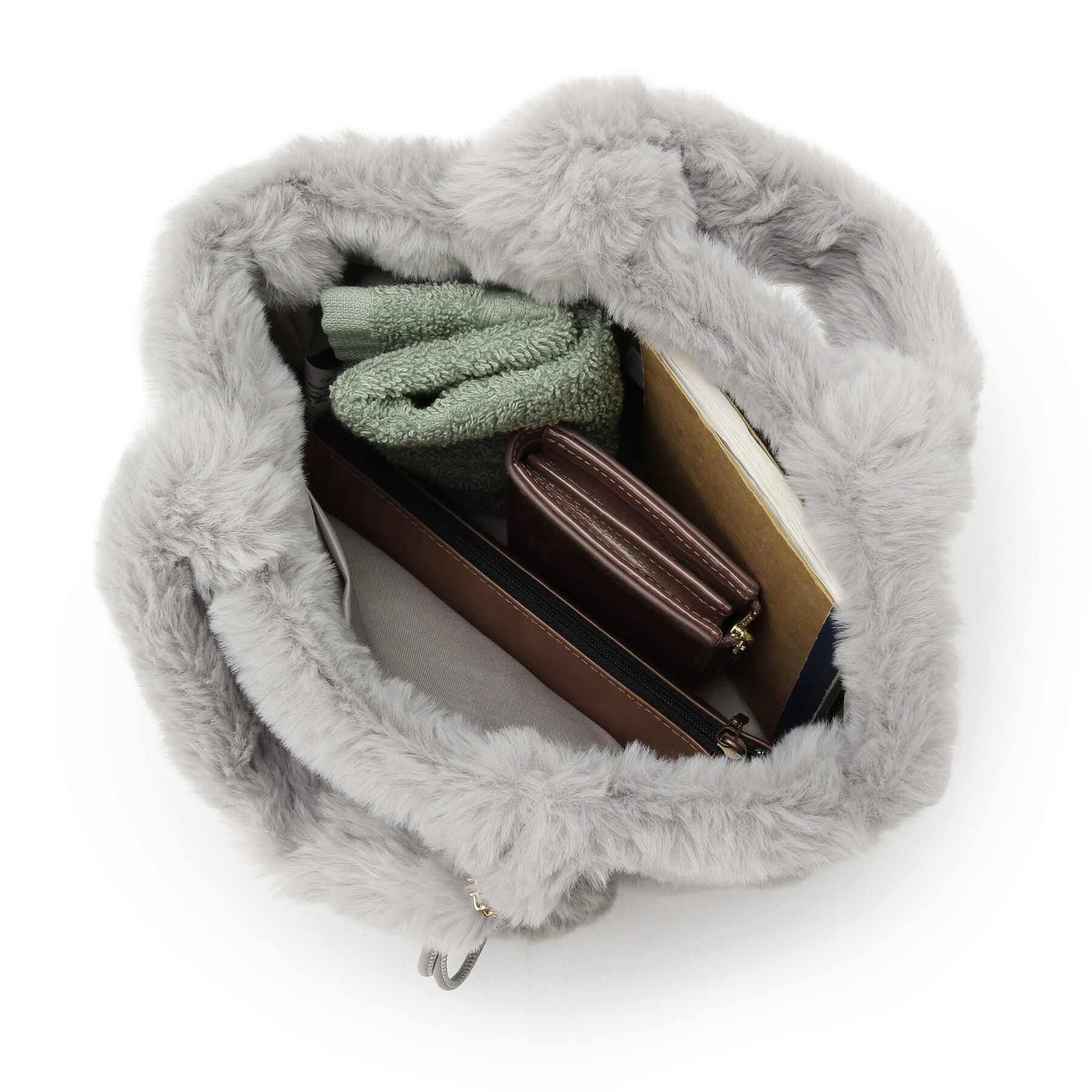 ITS&rsquo;DEMO「チャーム付きフェイクファートート」|トートバッグ|