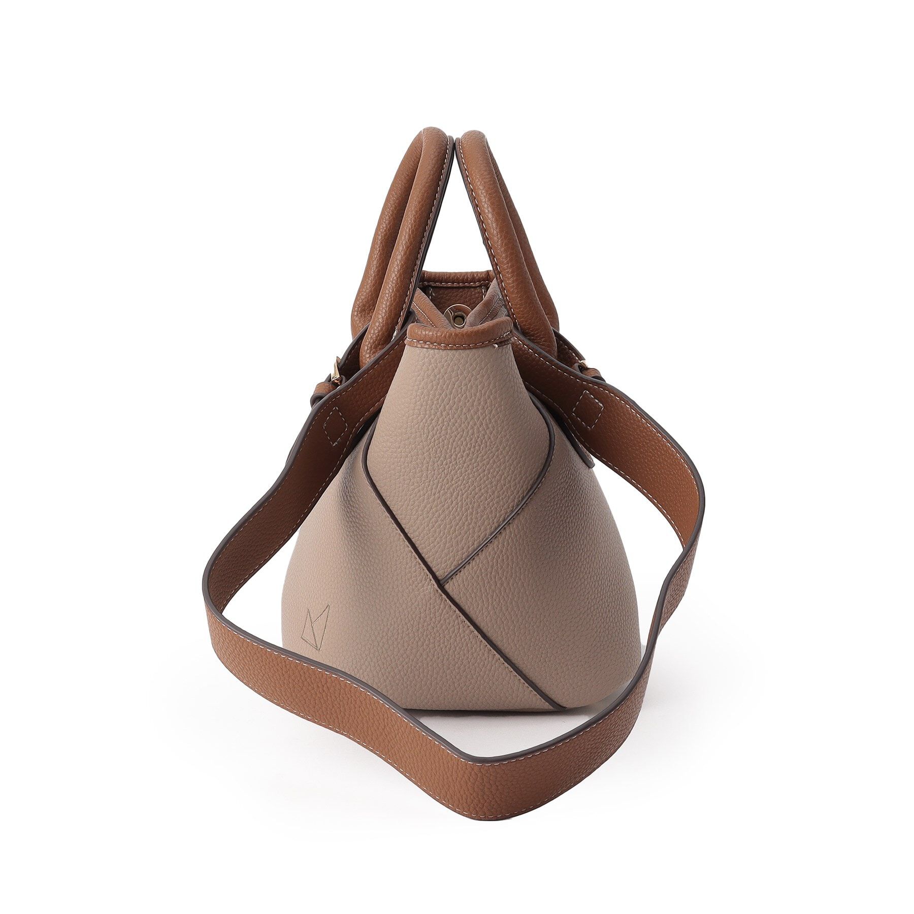 Ober Tashe「【内ポケット充実！】シュリンク合皮手提げミニトート」|ハンドバッグ|