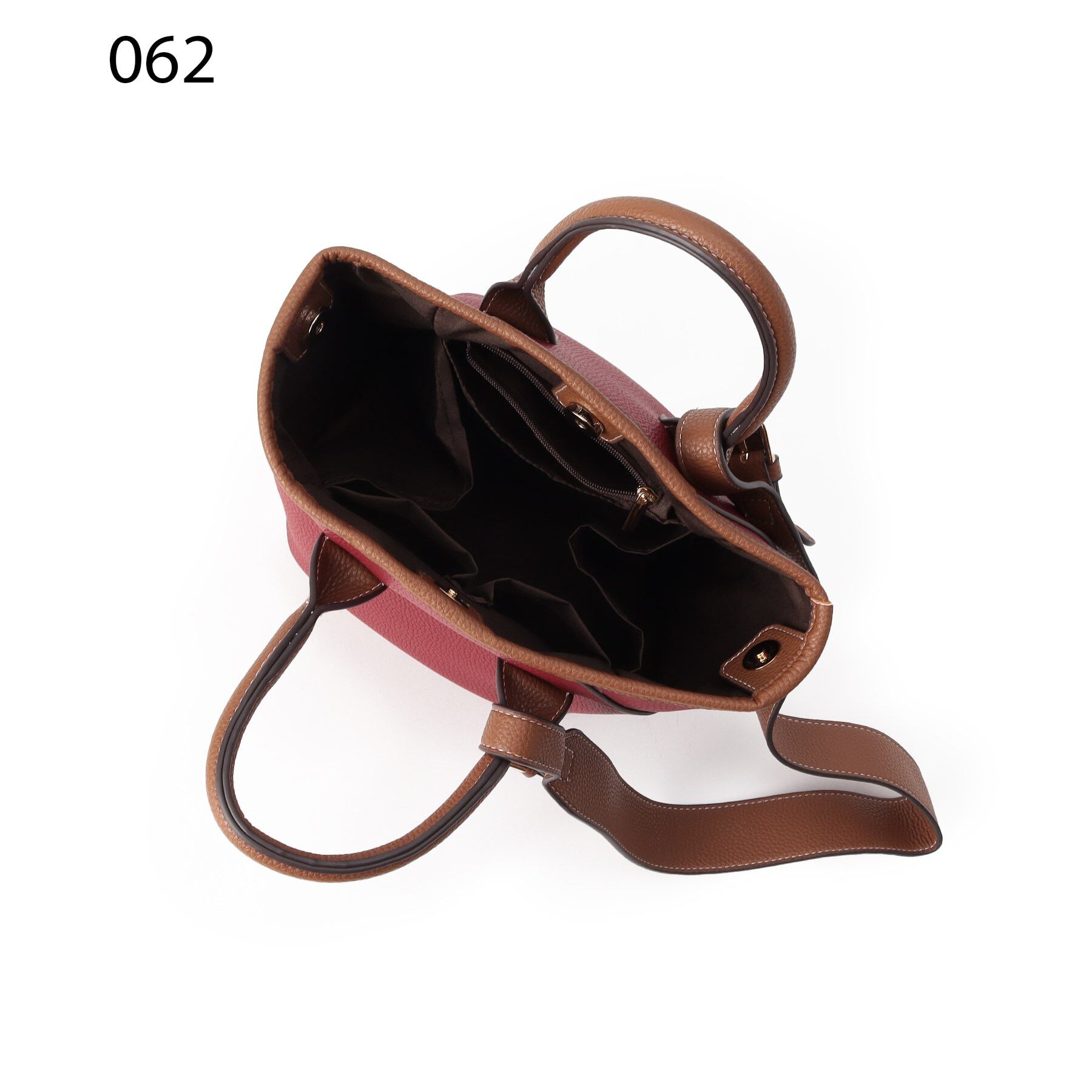 Ober Tashe「【内ポケット充実！】シュリンク合皮手提げミニトート」|ハンドバッグ|