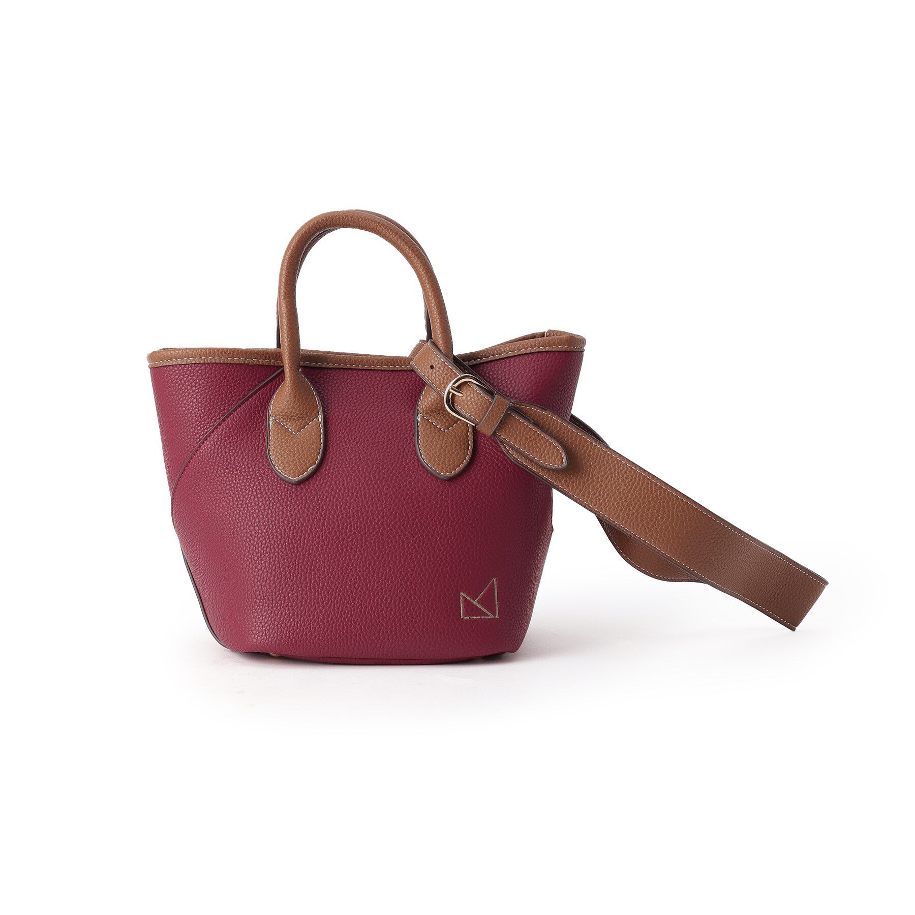 Ober Tashe「【内ポケット充実！】シュリンク合皮手提げミニトート」|ハンドバッグ|レッド(062)