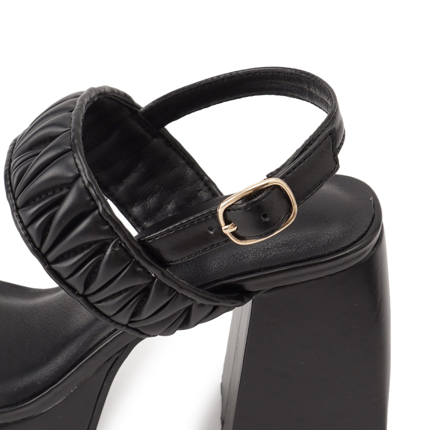 csT&P「ギャザーダブルベルト チャンキーヒールサンダル」|サンダル|