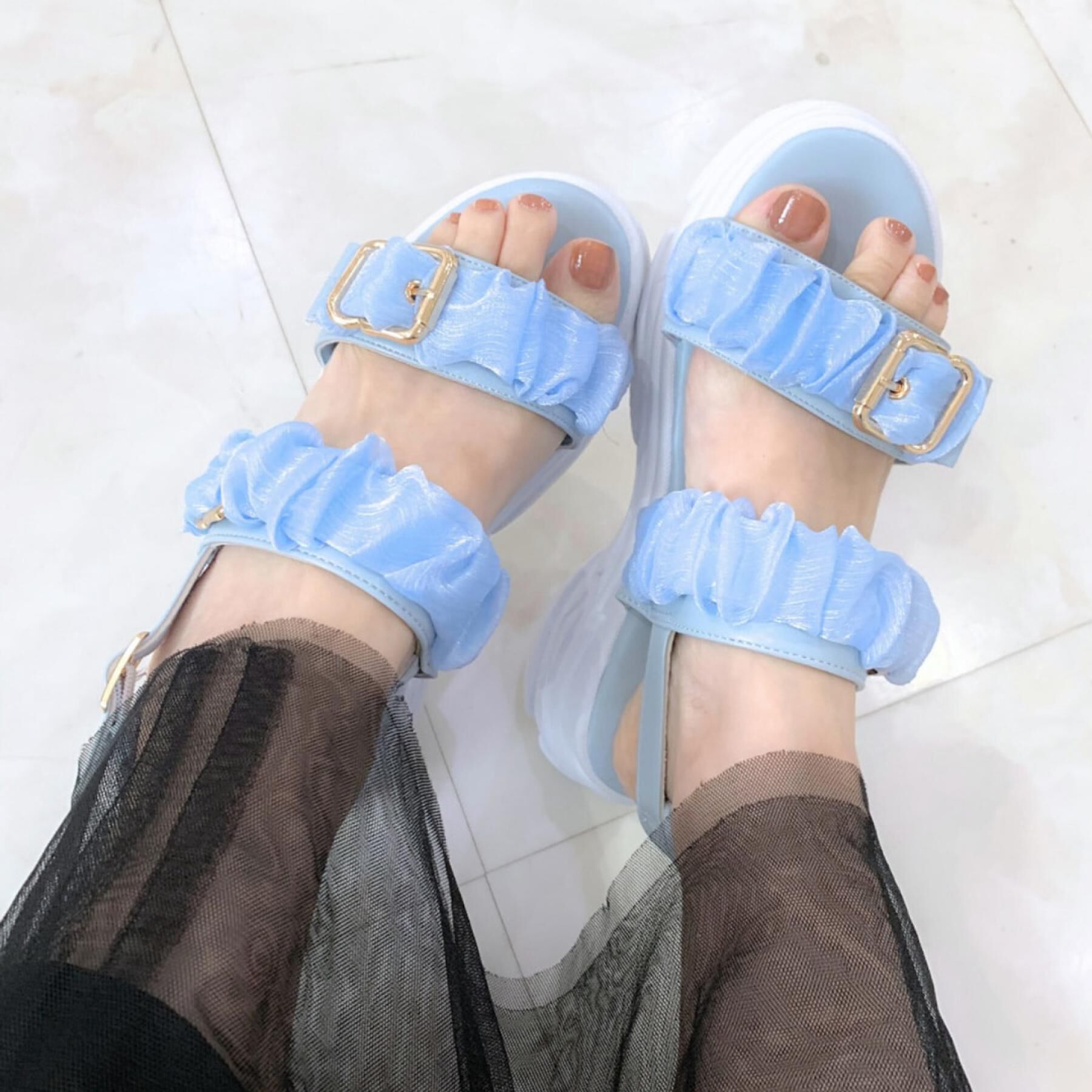 csT&P「ギャザーダブルベルトサンダル」|サンダル|