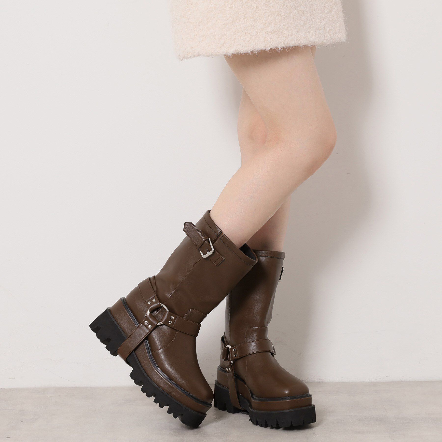 ESPERANZA「ダブルトラックソールエンジニアブーツ」|ショートブーツ|モカブラウン(042