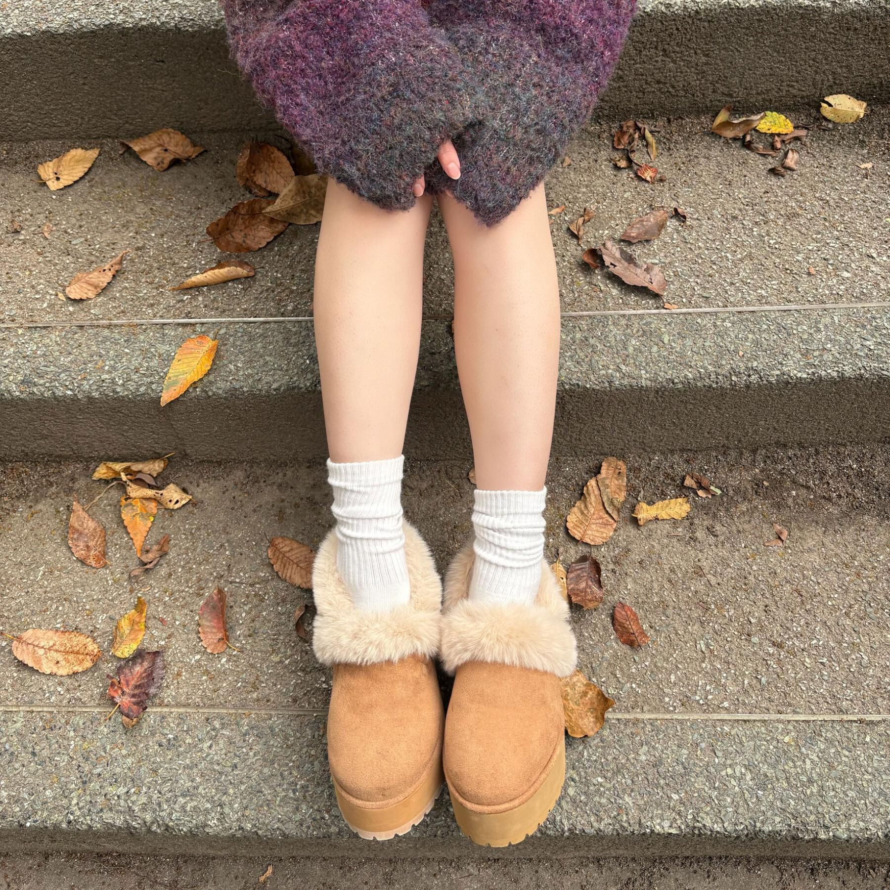 ESPERANZA「厚底2WAYフェイクムートンサボ」|ショートブーツ|