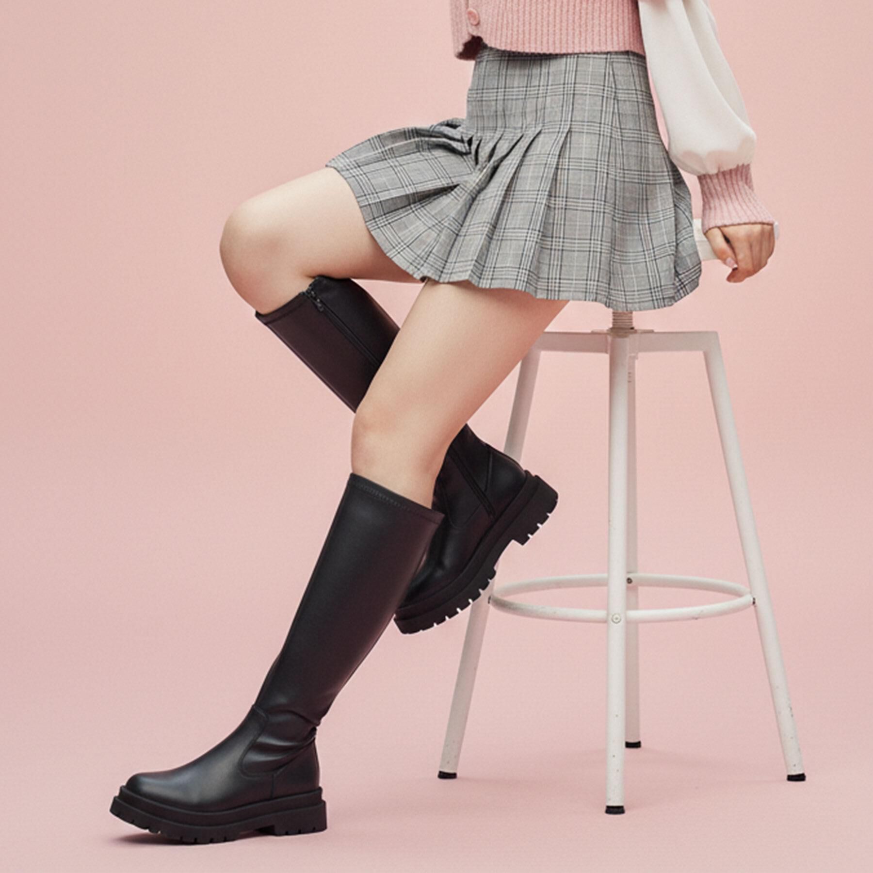 csT&P「トラックソールロングブーツ」|ショートブーツ|ブラック(019)