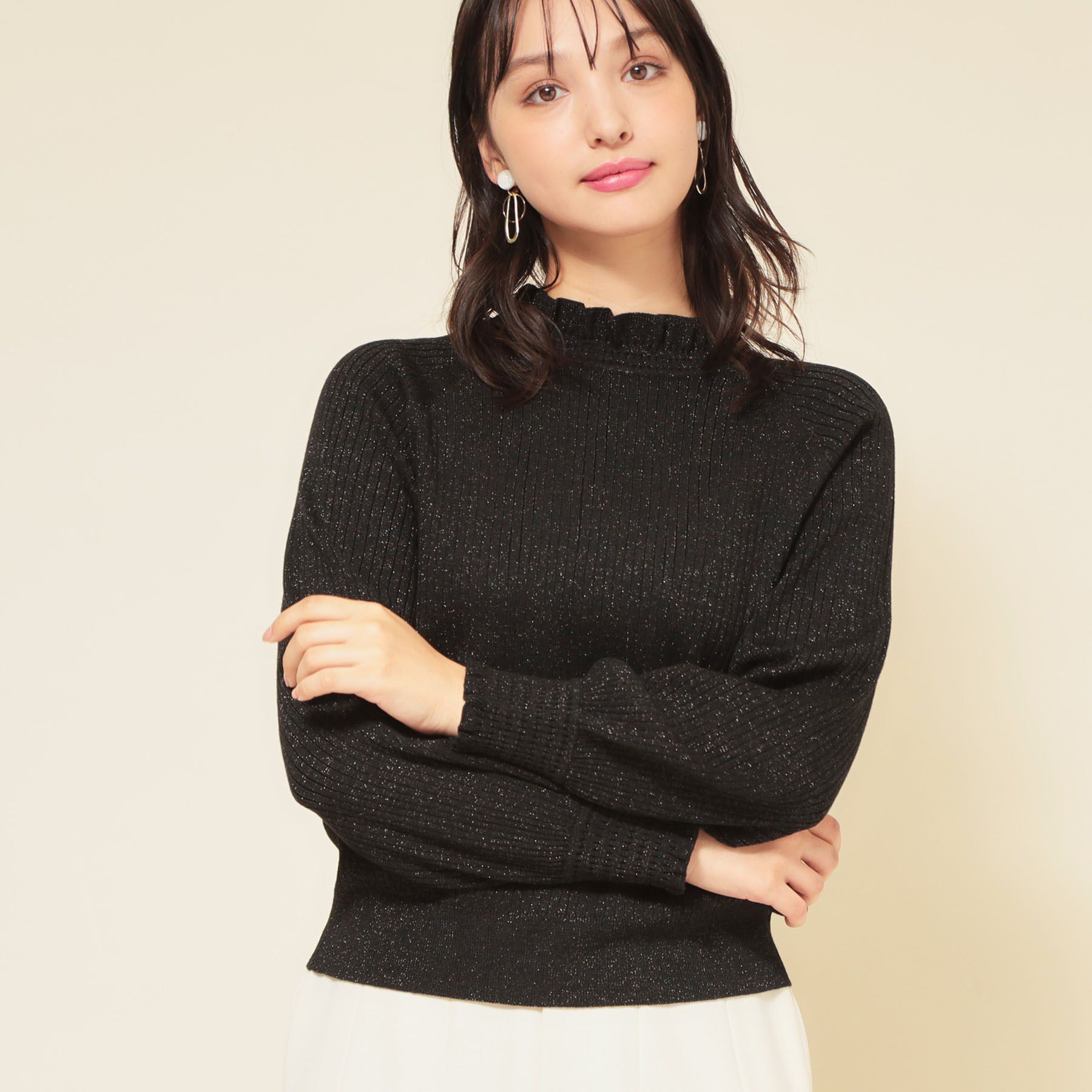 SunaUna「【COLLECTION LINE】フリルラメニット」|ニット・セーター|