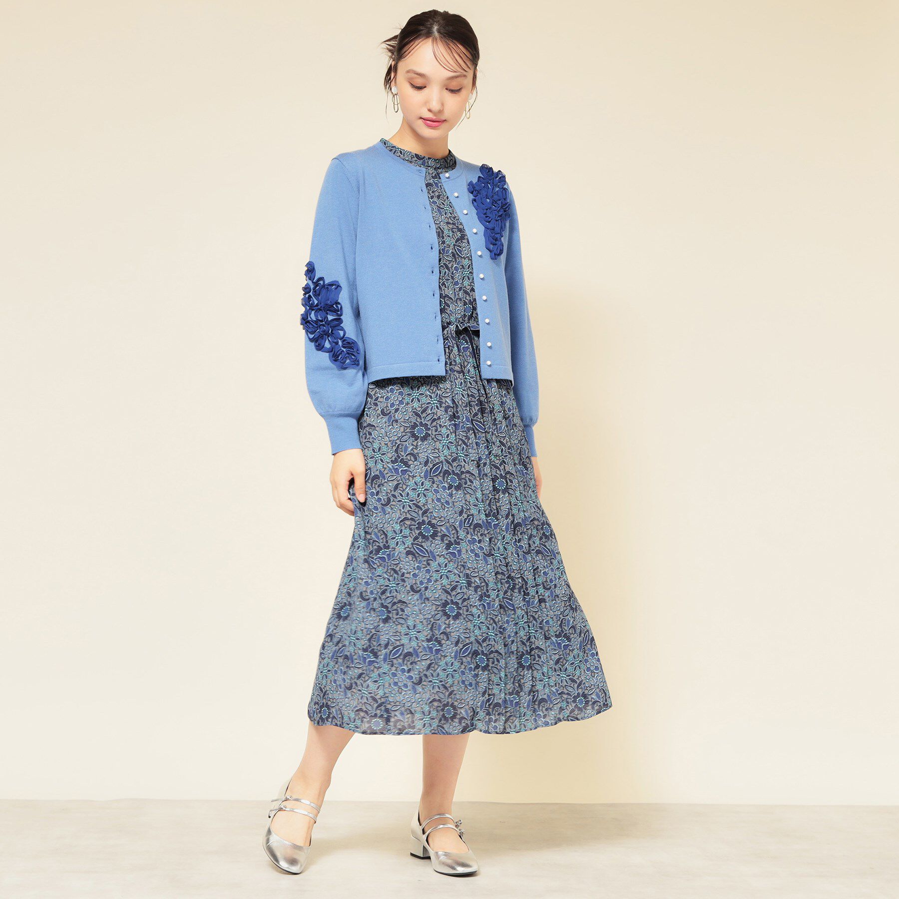 SunaUna「【co creation and yours／SS～L】レースプリーツワンピース」|ワンピース|