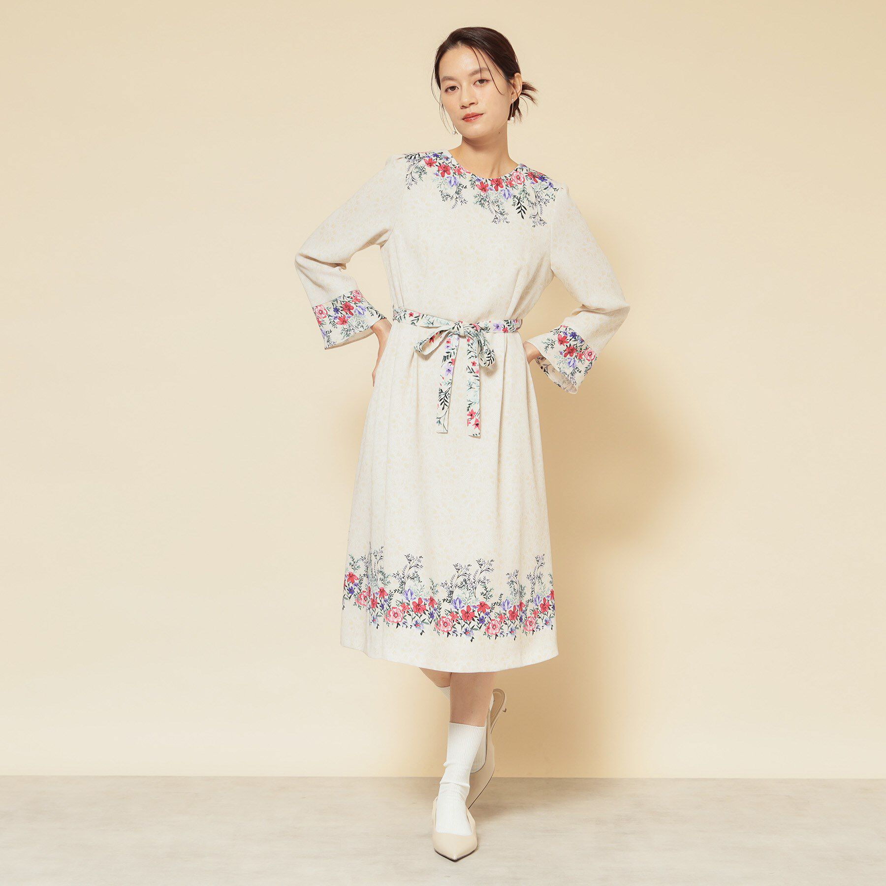 SunaUna「【co creation and yours／SS～L】レースプリント柄ワンピース」|ワンピース|