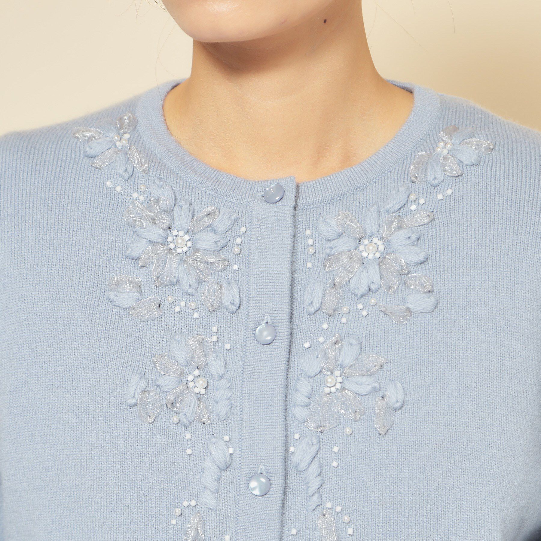 SunaUna「【刺繍】クラフトカーディガン」|カーディガン|