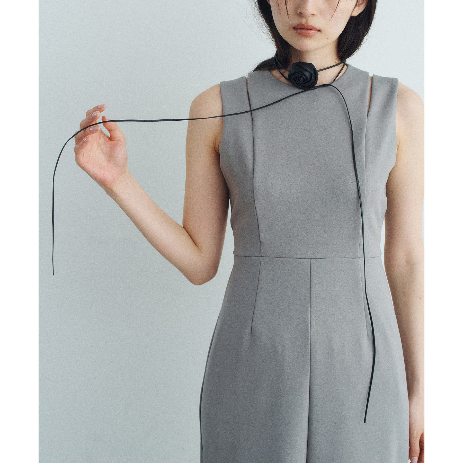 CODE A「heyep｜Faux Leather Rose Tie＆Choker」|ネックレス|