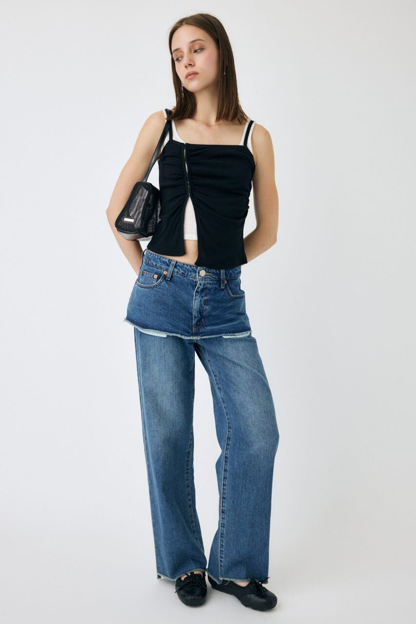 MOUSSY「LAYERED WIDE STRAIGHT デニム」|デニム|