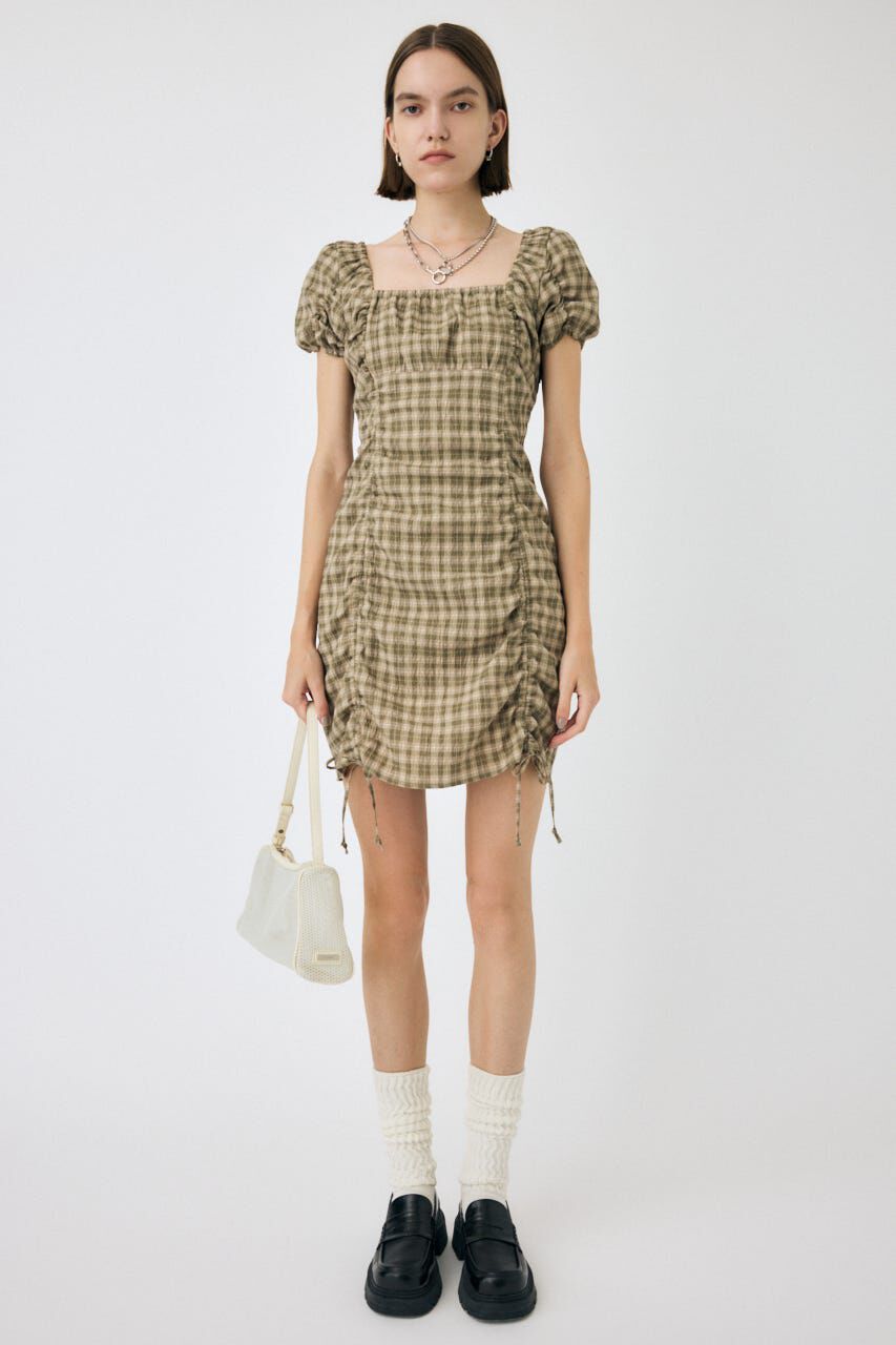 MOUSSY「GATHER RIBBON ミニドレス」|ワンピース|