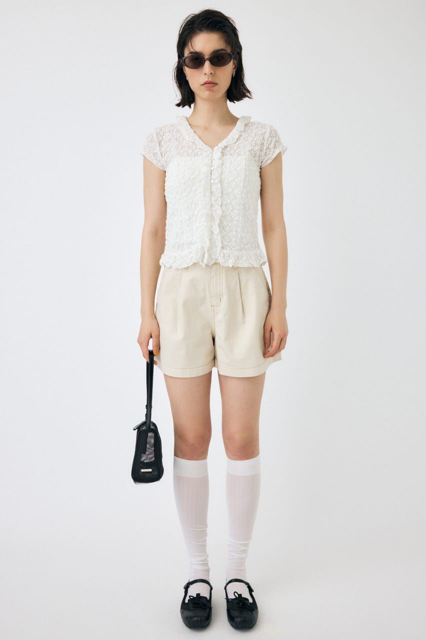 MOUSSY「RUFFLE LACE ノースリーブトップス」|Tシャツ・カットソー|