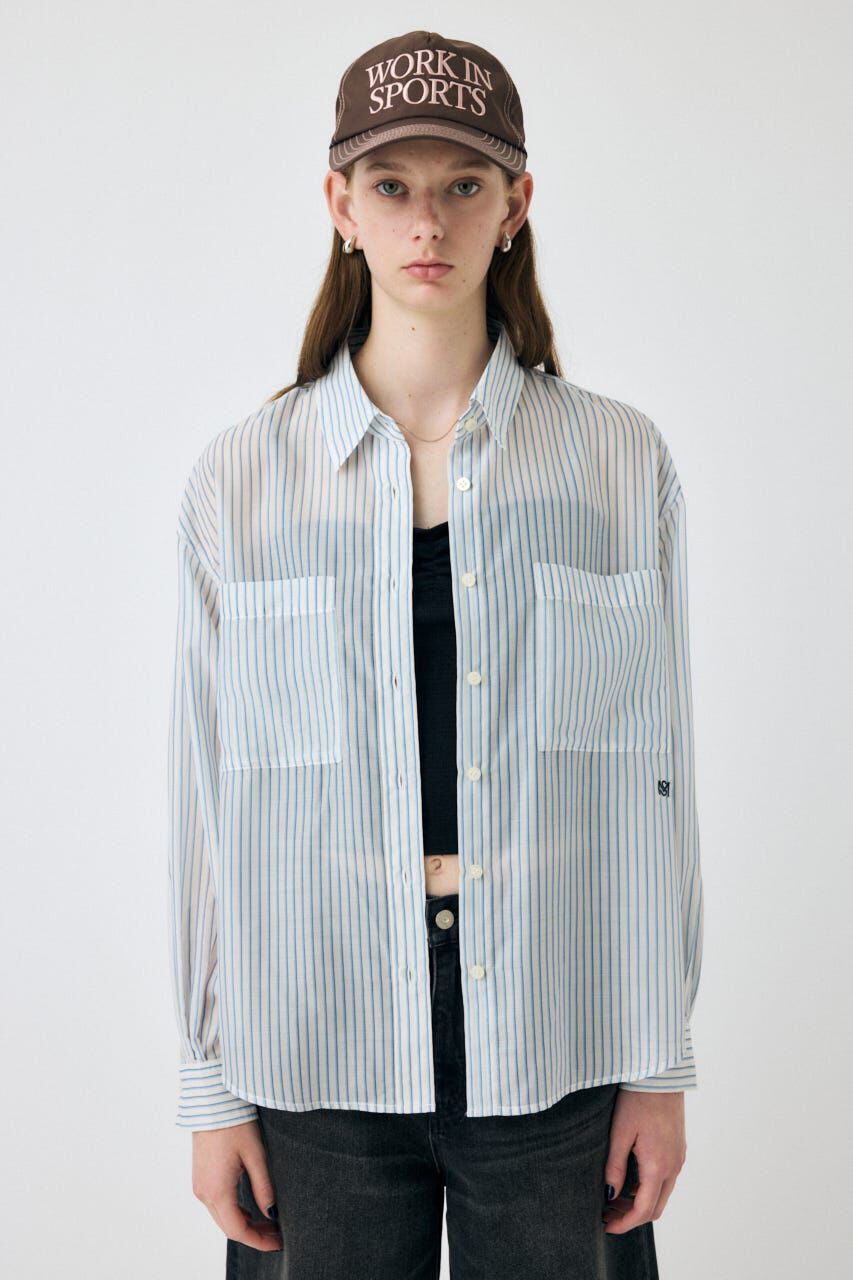 MOUSSY「OVERSIZED SHEER シャツ」|シャツ・ブラウス|
