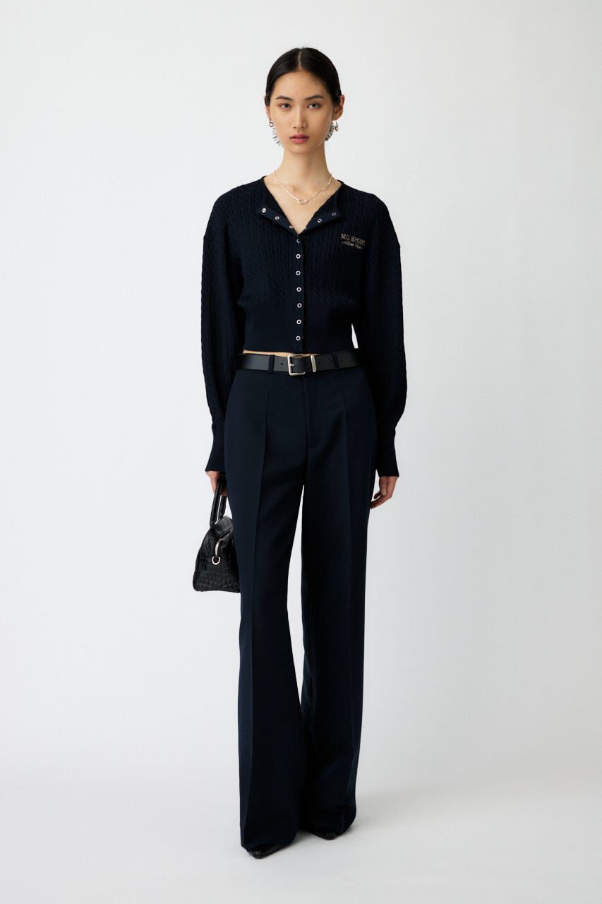 MOUSSY「LOGO CABLE カーディガン」|カーディガン|