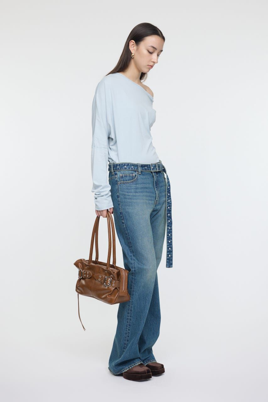 MOUSSY「OVER DYED ONE SHOULDER L/S TEE」|Tシャツ・カットソー|