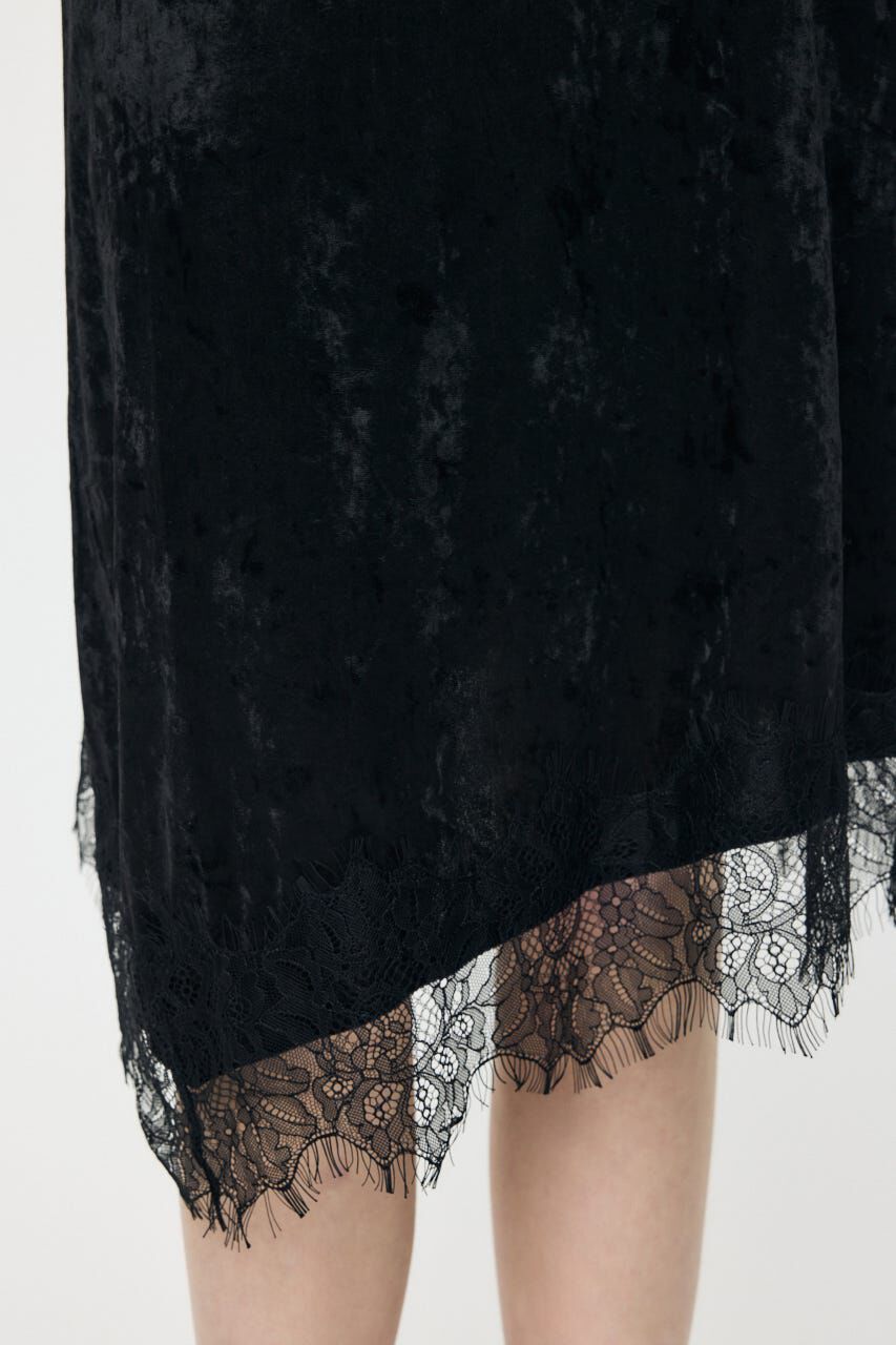 MOUSSY「LACE TRIM VELVET スカート」|スカート|