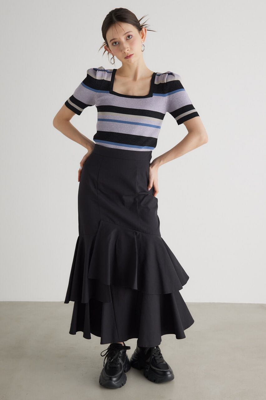 rienda「アシンメトリーレイヤードJ/WマーメイドSK」|スカート|