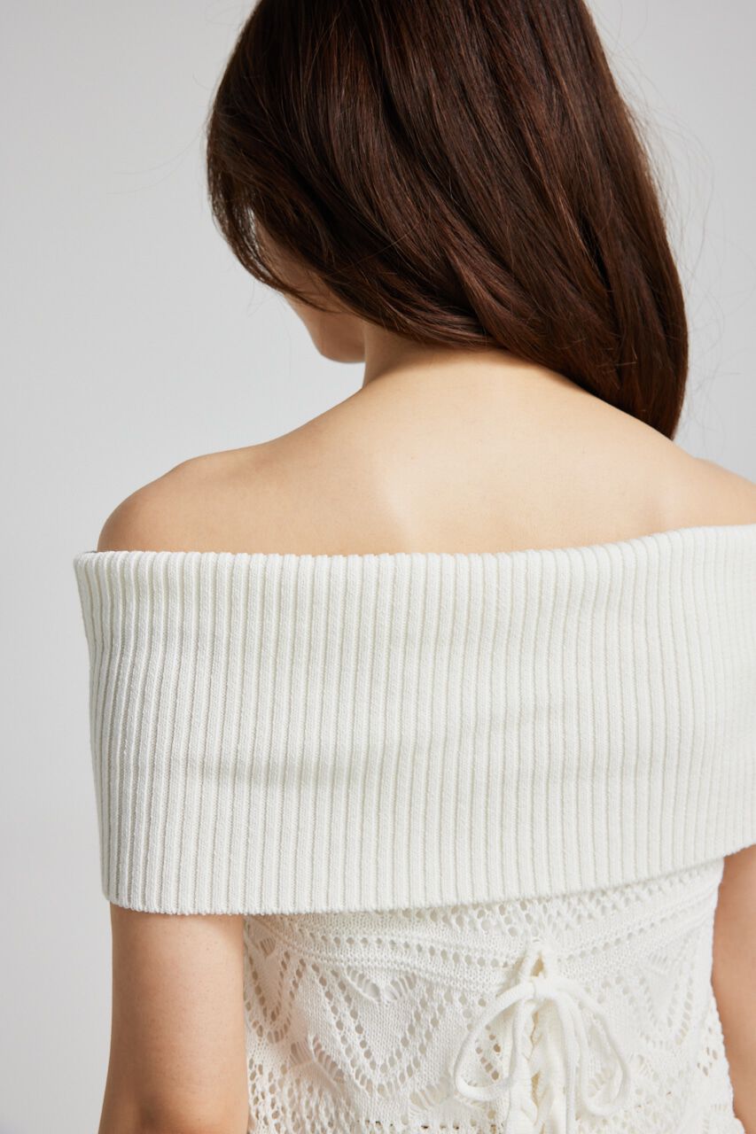 rienda「2WAYクロシェオフショルニットトップス」|ニット・セーター|