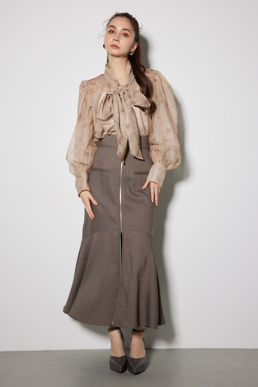 rienda「チュールボウタイネックトップス」|シャツ・ブラウス|