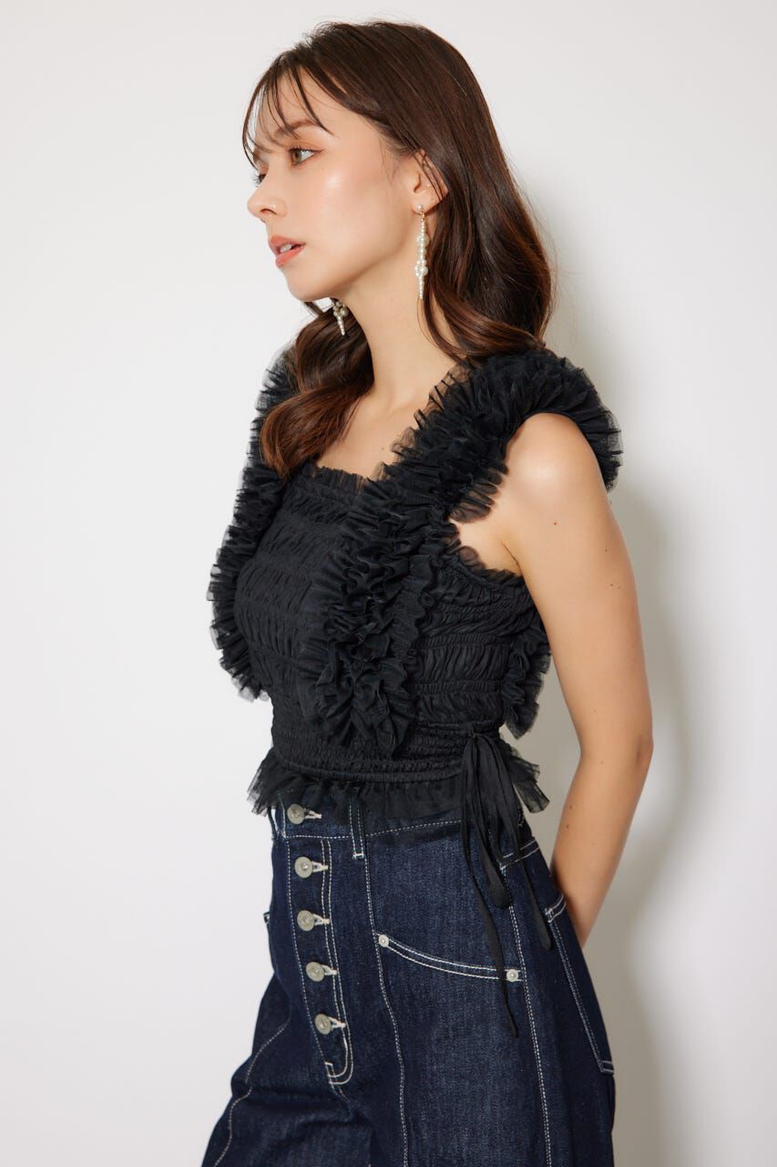 rienda「シアーチュールフリルブラウス」|シャツ・ブラウス|