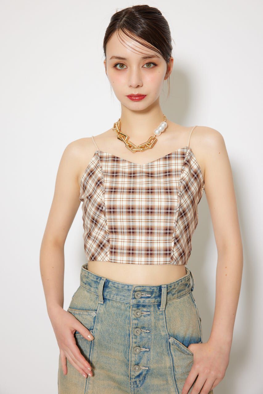 rienda「チェックビスチェ」|キャミソール|