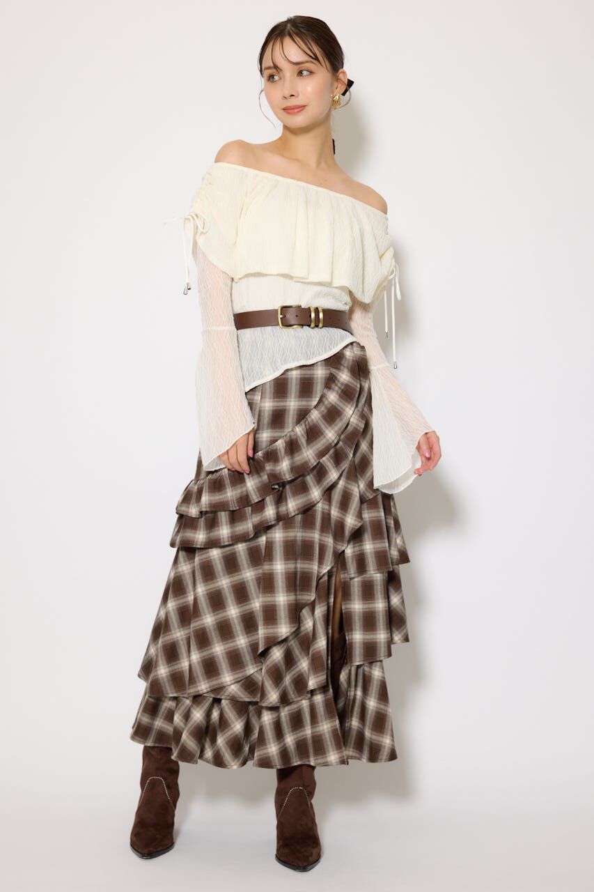 rienda「シアーレースオフショルトップス」|Tシャツ・カットソー|