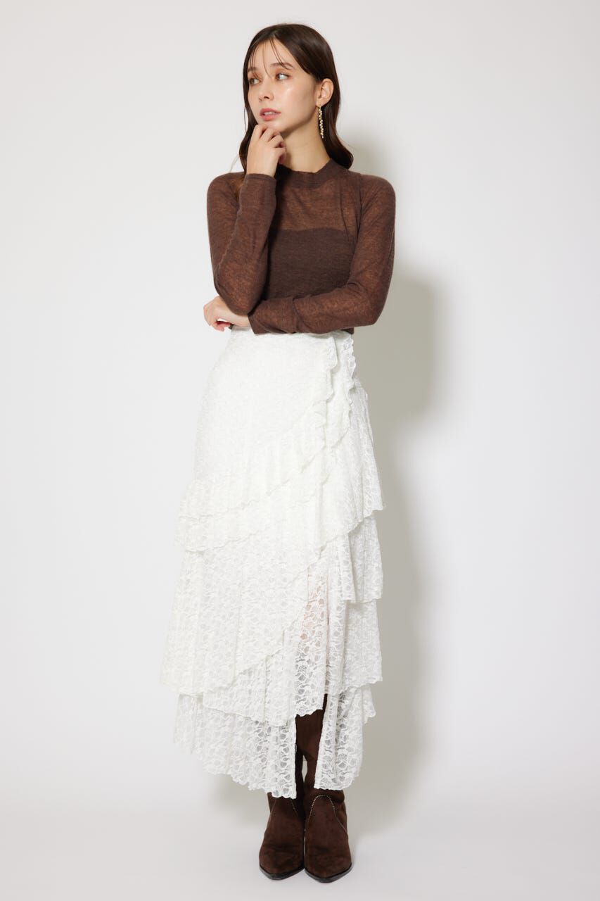 rienda「レースラッフルロングハイウエストスカート」|スカート|