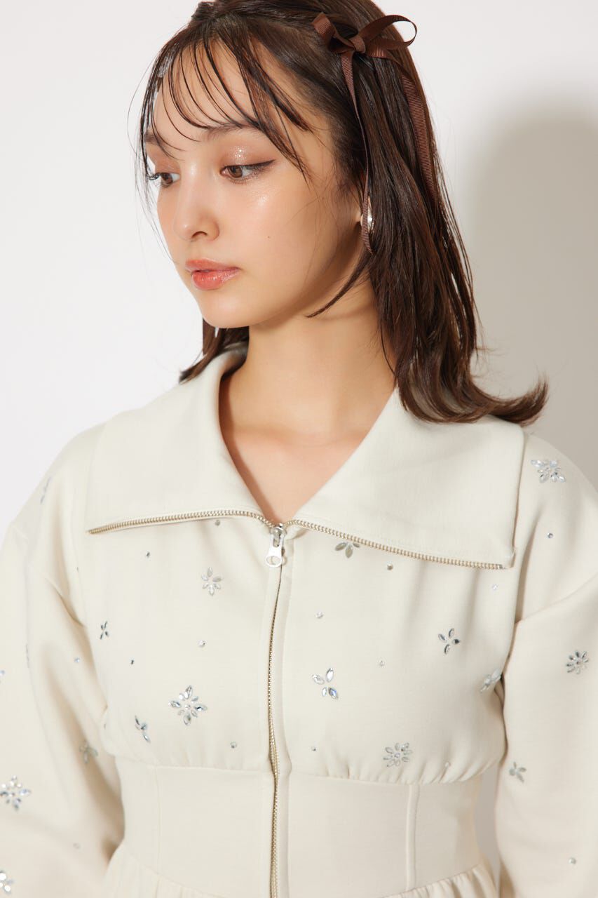 rienda「フラワーモチーフスウェットワンピース」|ワンピース|