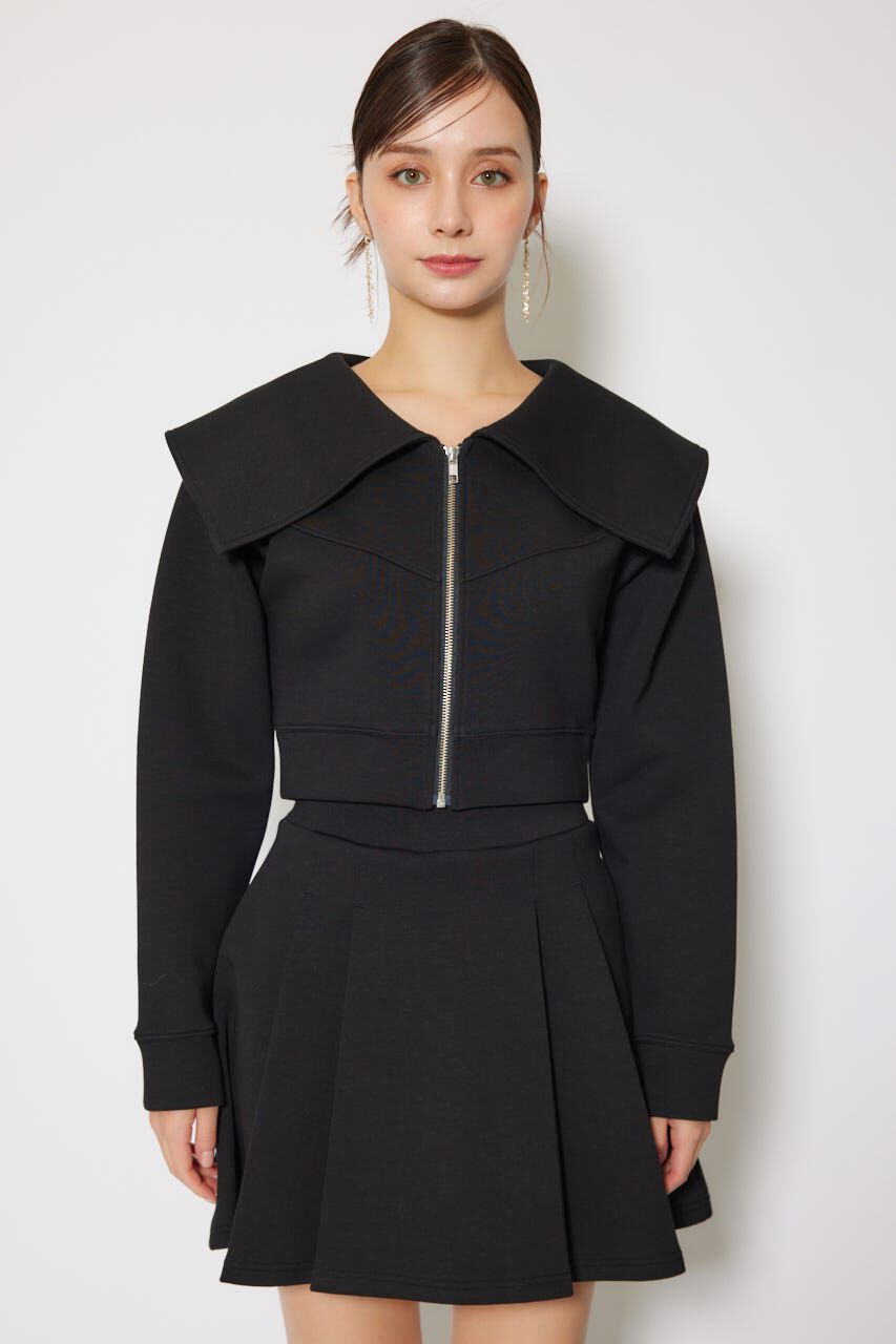 rienda「BIGカラーフロントZIPトップス」|Tシャツ・カットソー|