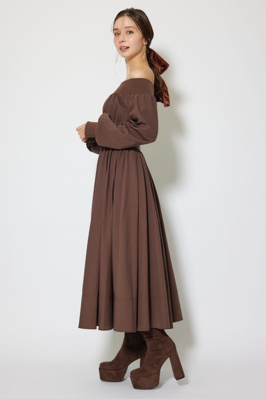 rienda「MA-1オフショルロングスリーブワンピース」|ワンピース|