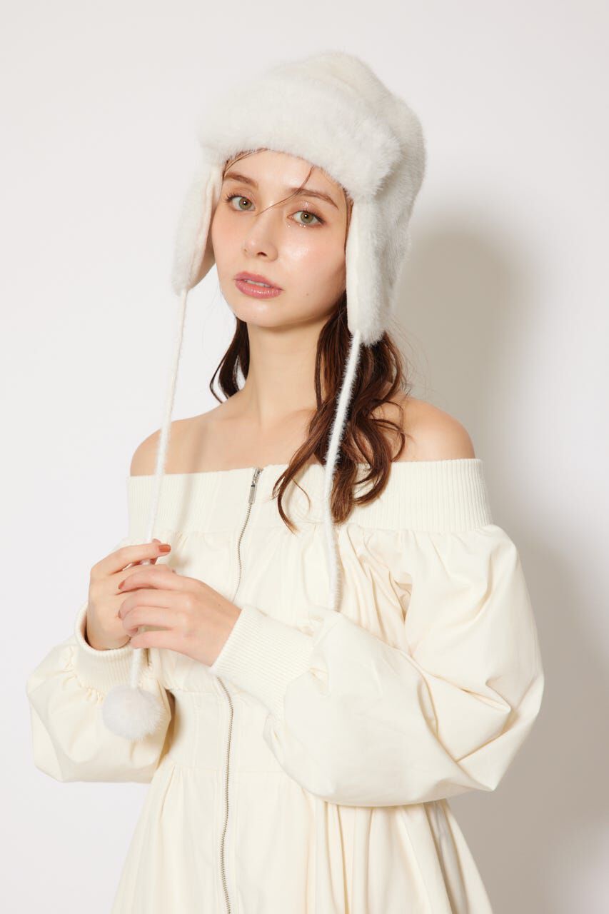 rienda「フェイクファー2WAYパイロット帽子」|その他|WHT