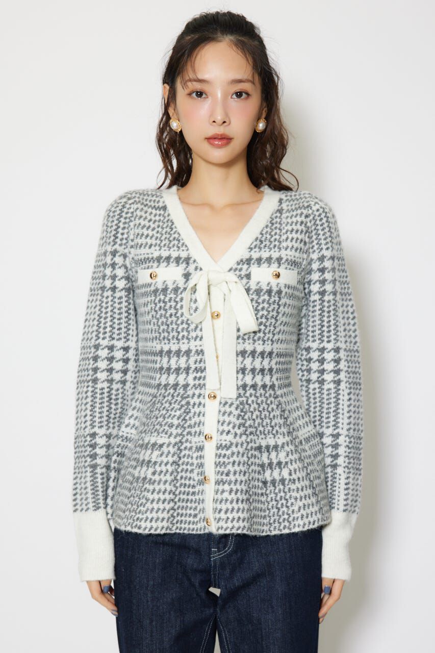 rienda「2WAYペプラムジャガードニットカーディガントップス」|ニット・セーター|