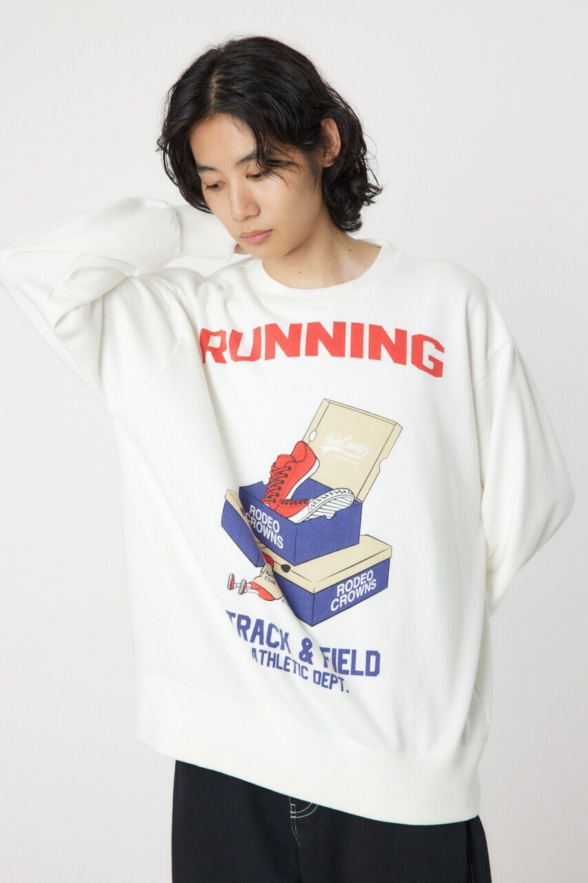 RODEO CROWNS「running boy スウェット」|パーカー|O/WHT1
