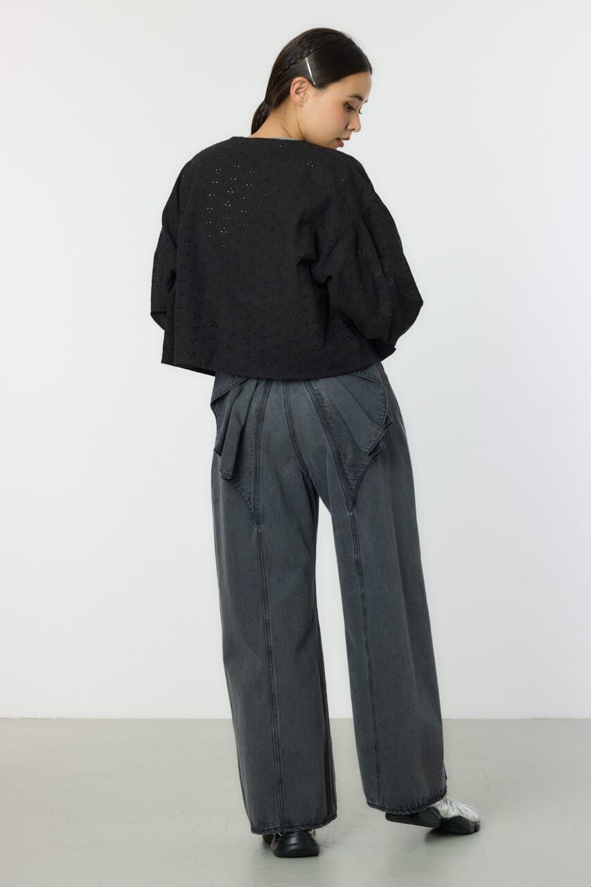 RODEO CROWNS「ノーカラーレースカーディガン」|シャツ・ブラウス|