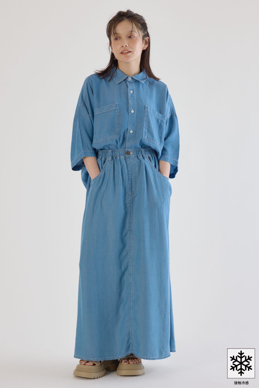 RODEO CROWNS「クールデニムリラックススカート」|デニム|