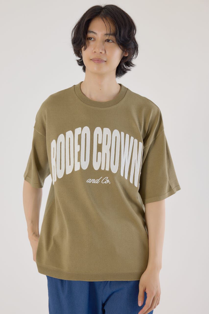 RODEO CROWNS「メンズCURVE LOGOコンビニットトップス」|Tシャツ・カットソー|